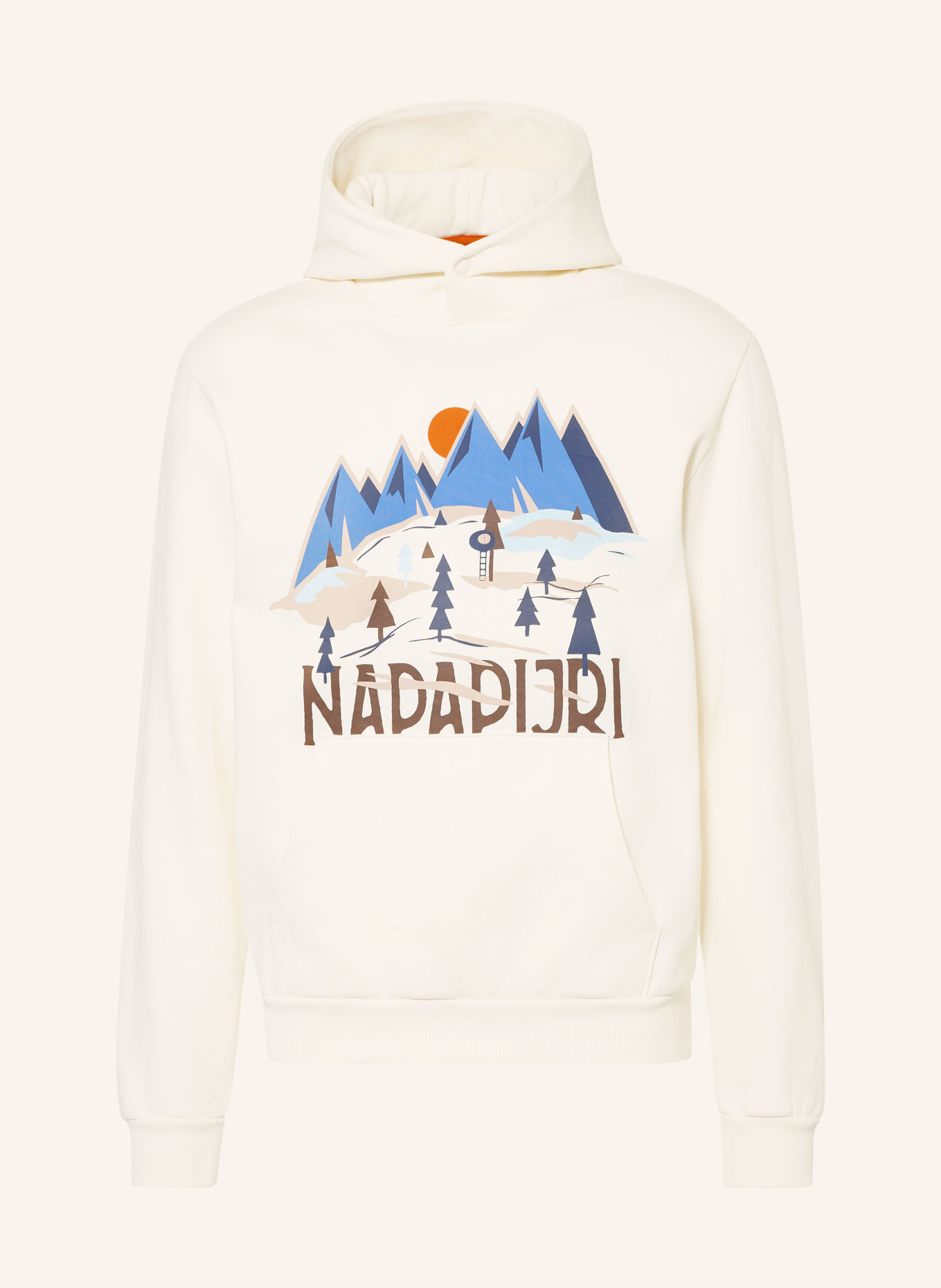 NAPAPIJRI Hoodie B-SWEAT: WHITE / DARK BROWN / BLUE