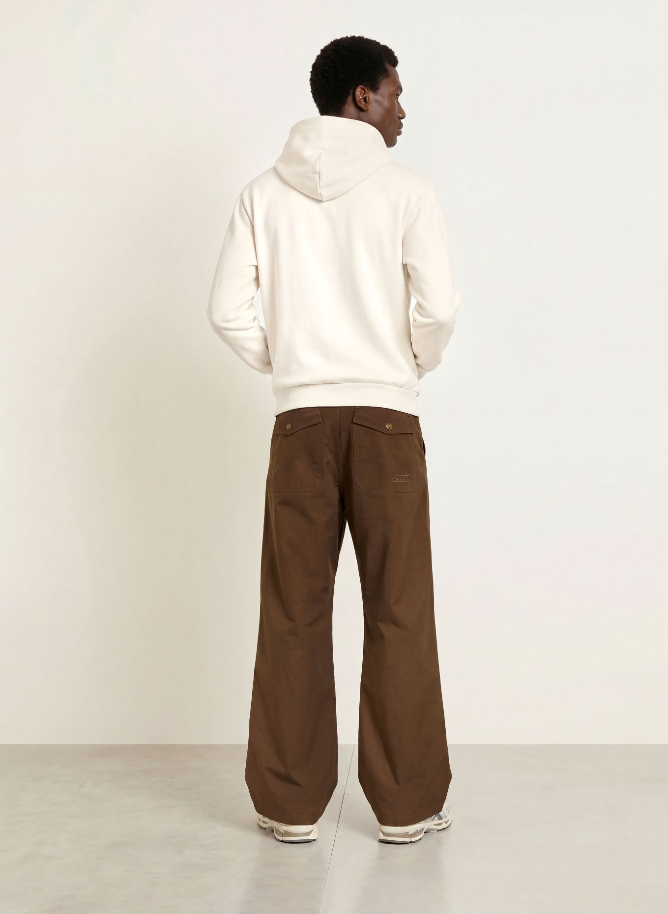NAPAPIJRI Hoodie B-SWEAT: WHITE / DARK BROWN / BLUE