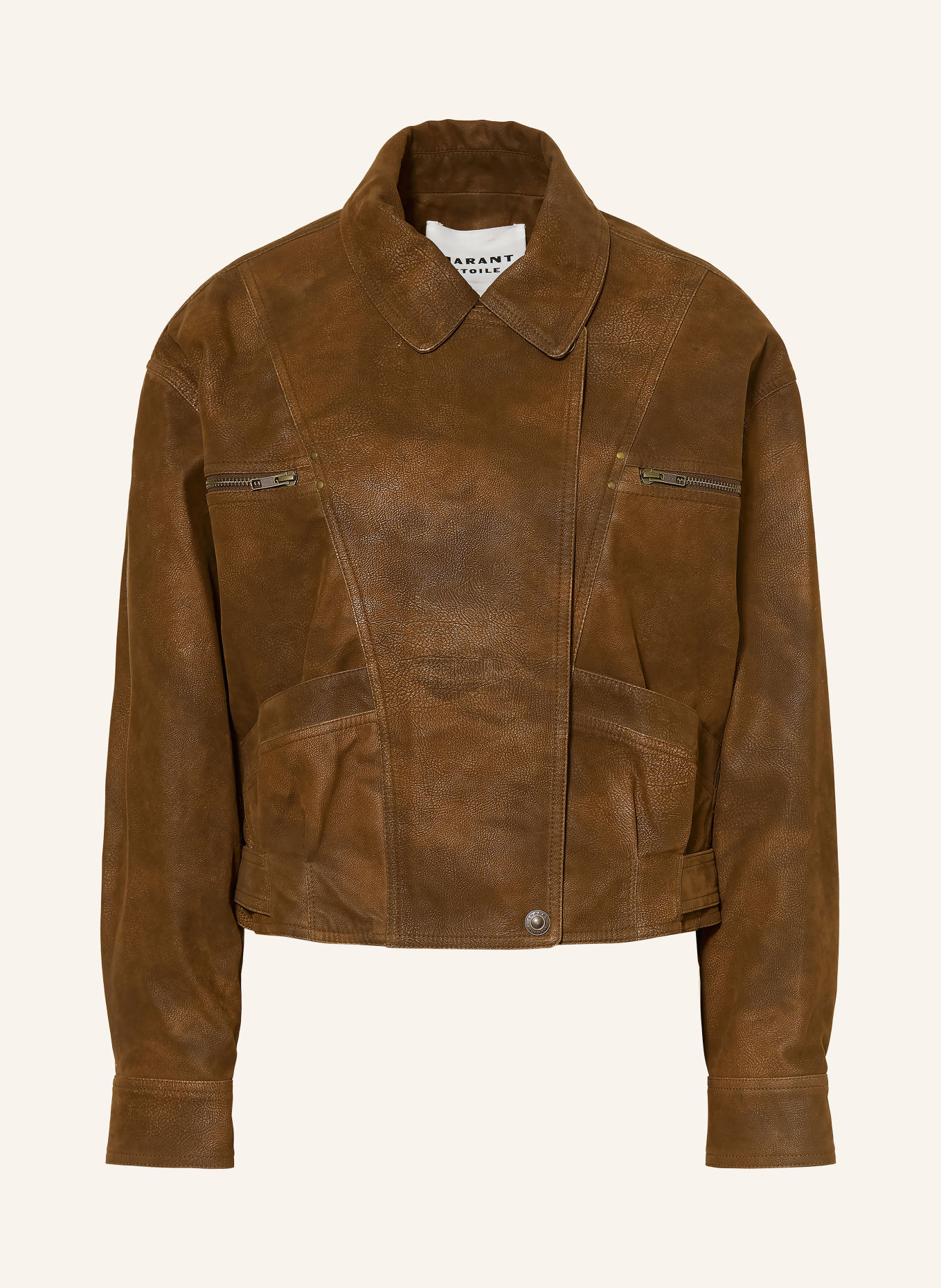 MARANT ÉTOILE BELMA-jas in leerlook: BRUIN