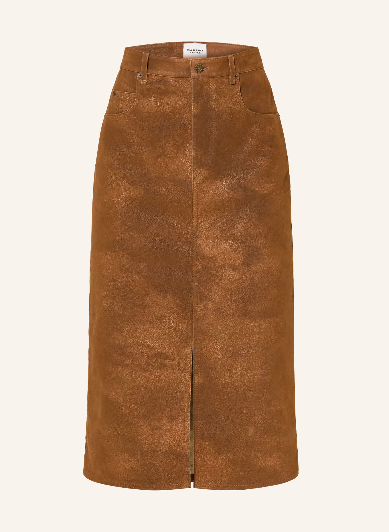 MARANT ÉTOILE BISANE-rok in leerlook: COGNAC