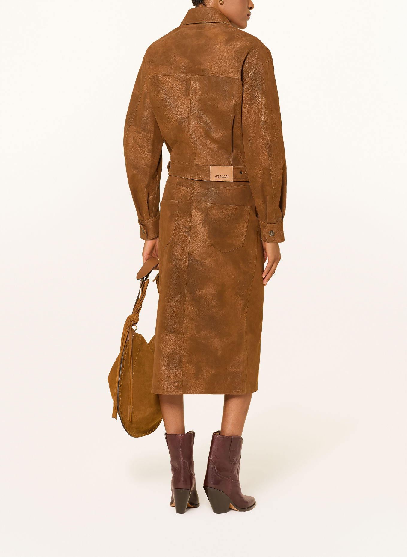 MARANT ÉTOILE BISANE-rok in leerlook: COGNAC