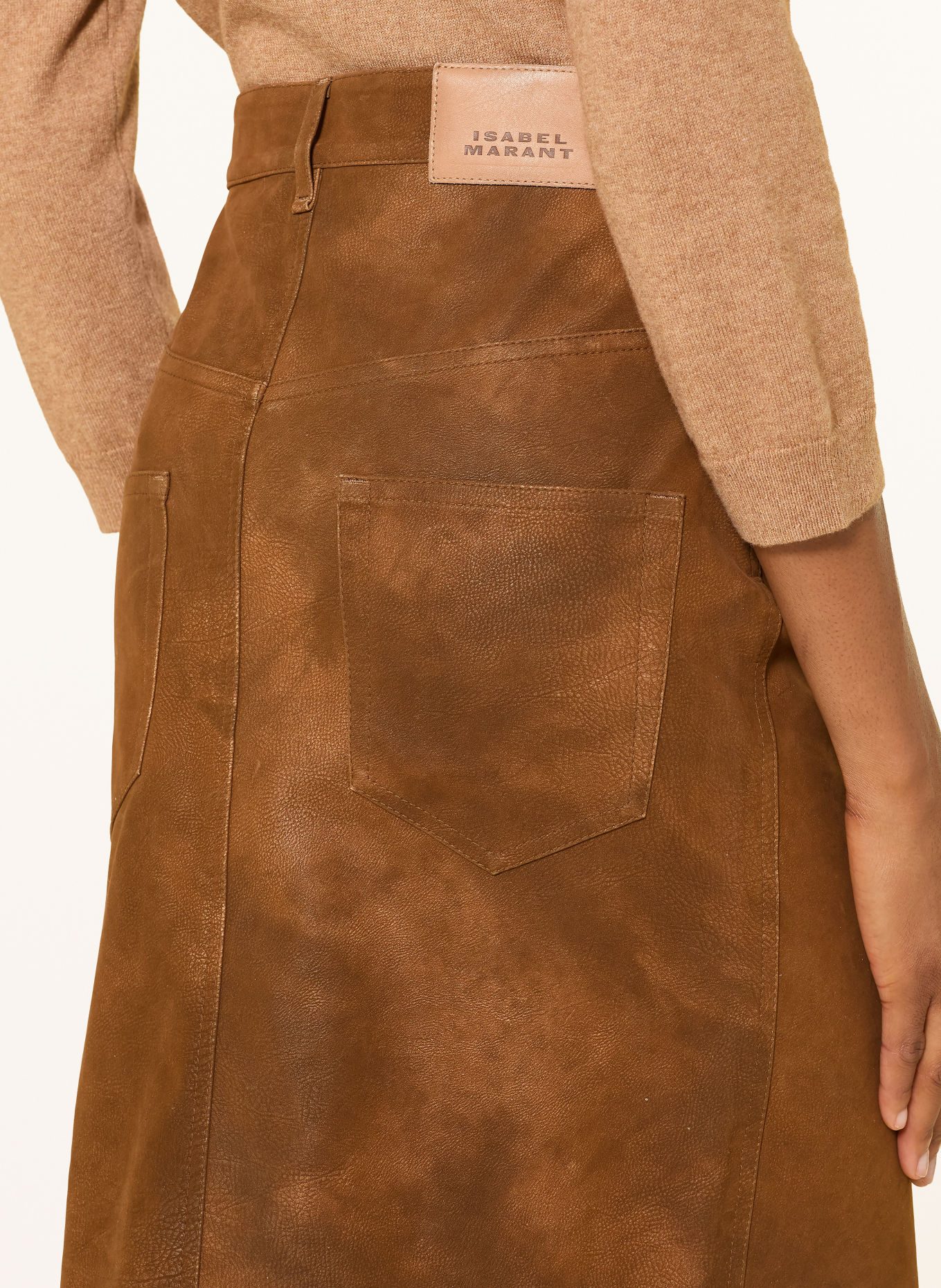 MARANT ÉTOILE BISANE-rok in leerlook: COGNAC