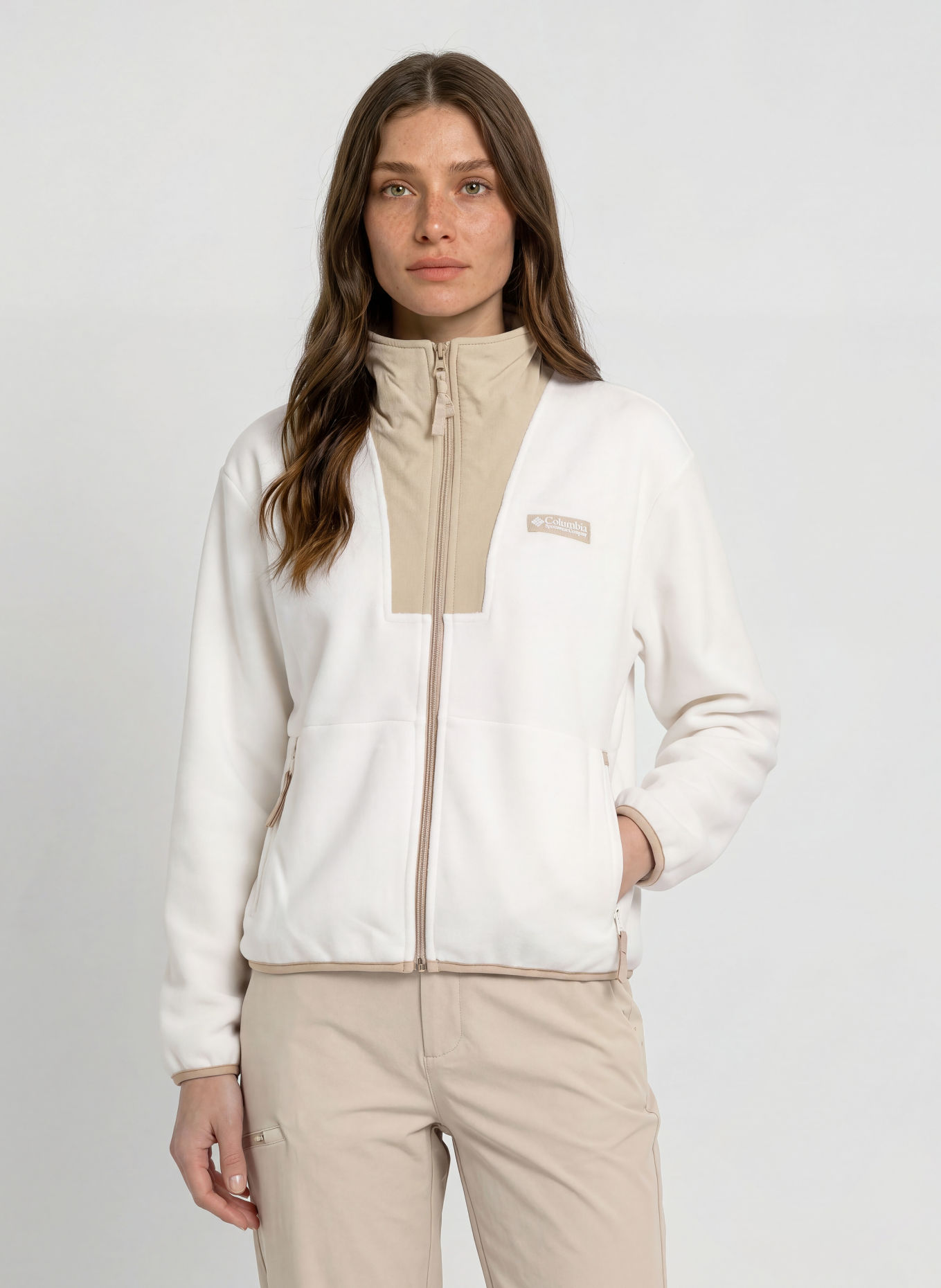 Columbia Fleecejacke SEQUOIA GROVE™ II: WEISS / BEIGE