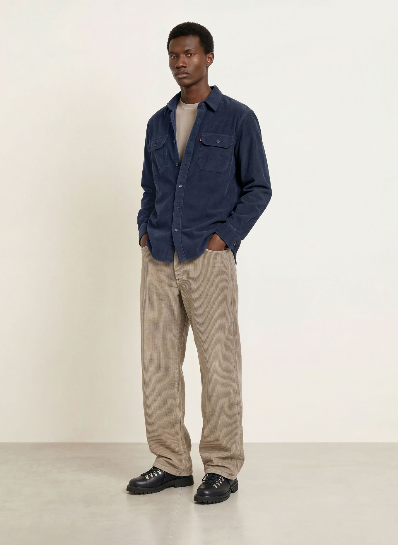 Levi's® Kordová košile s volným střihem: TMAVĚ MODRÁ