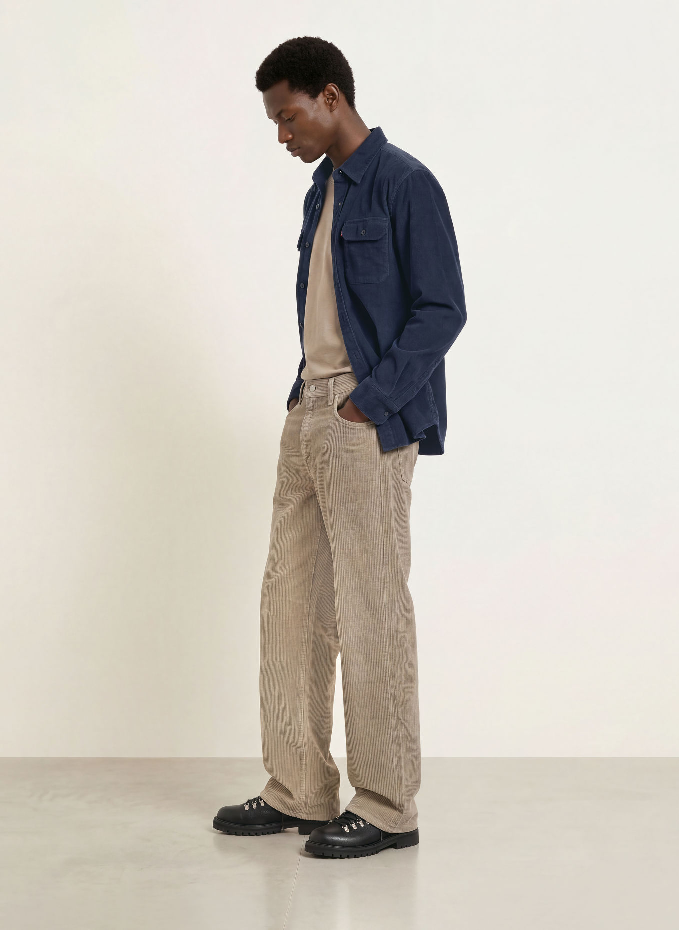 Levi's® Kordová košile s volným střihem: TMAVĚ MODRÁ
