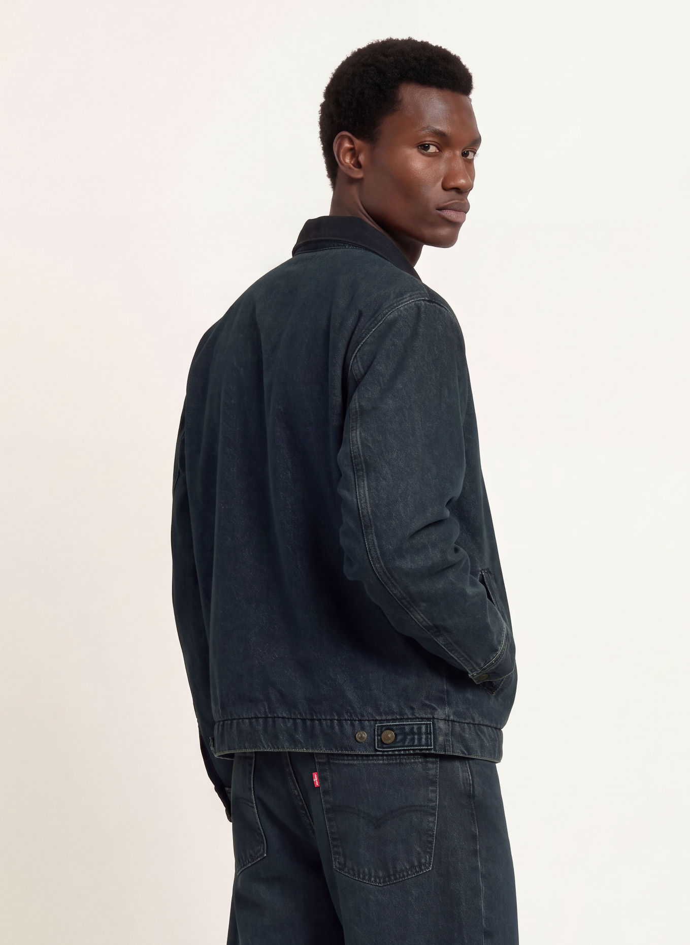 Levi's® Džínová bunda CASTRO z kombinace materiálů: TMAVĚ MODRÁ