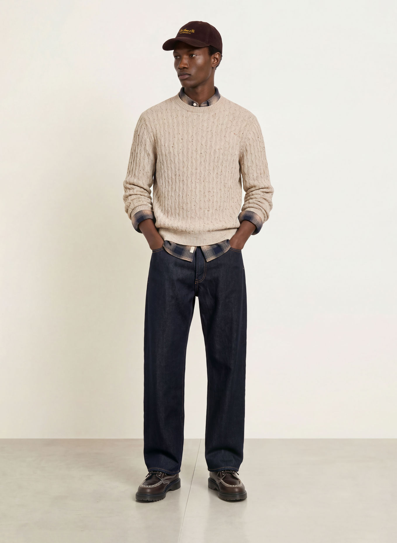 Levi's® PRESIDIO Sweater: BEIGE / DARK YELLOW / DARK BLUE