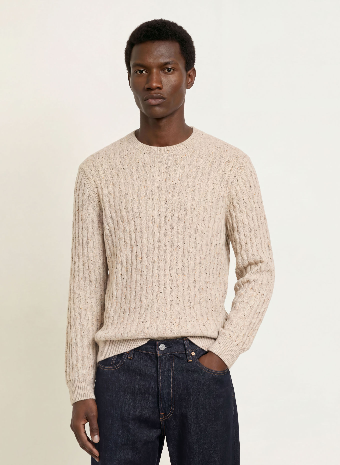 Levi's® PRESIDIO Sweater: BEIGE / DARK YELLOW / DARK BLUE