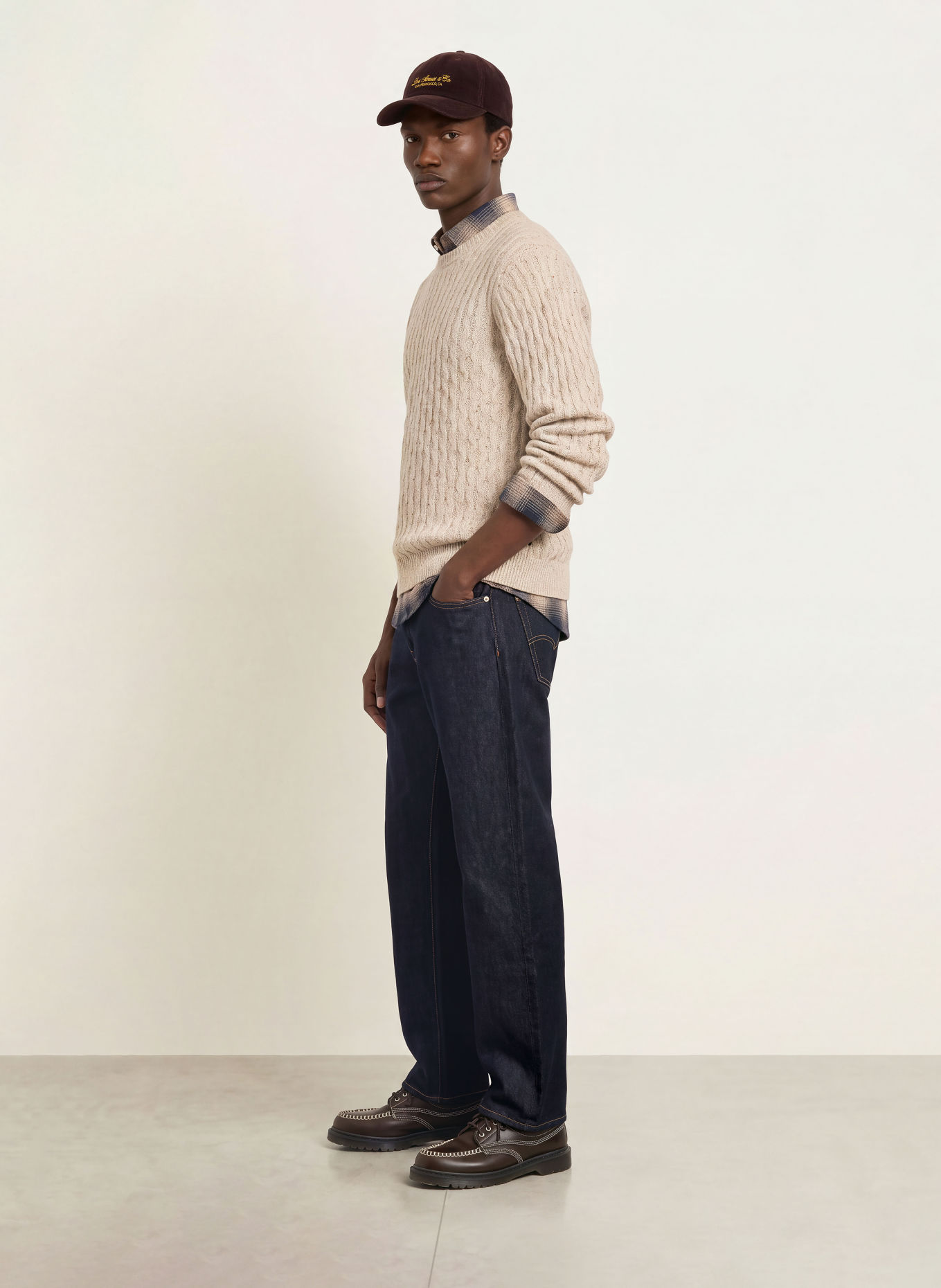 Levi's® PRESIDIO Sweater: BEIGE / DARK YELLOW / DARK BLUE