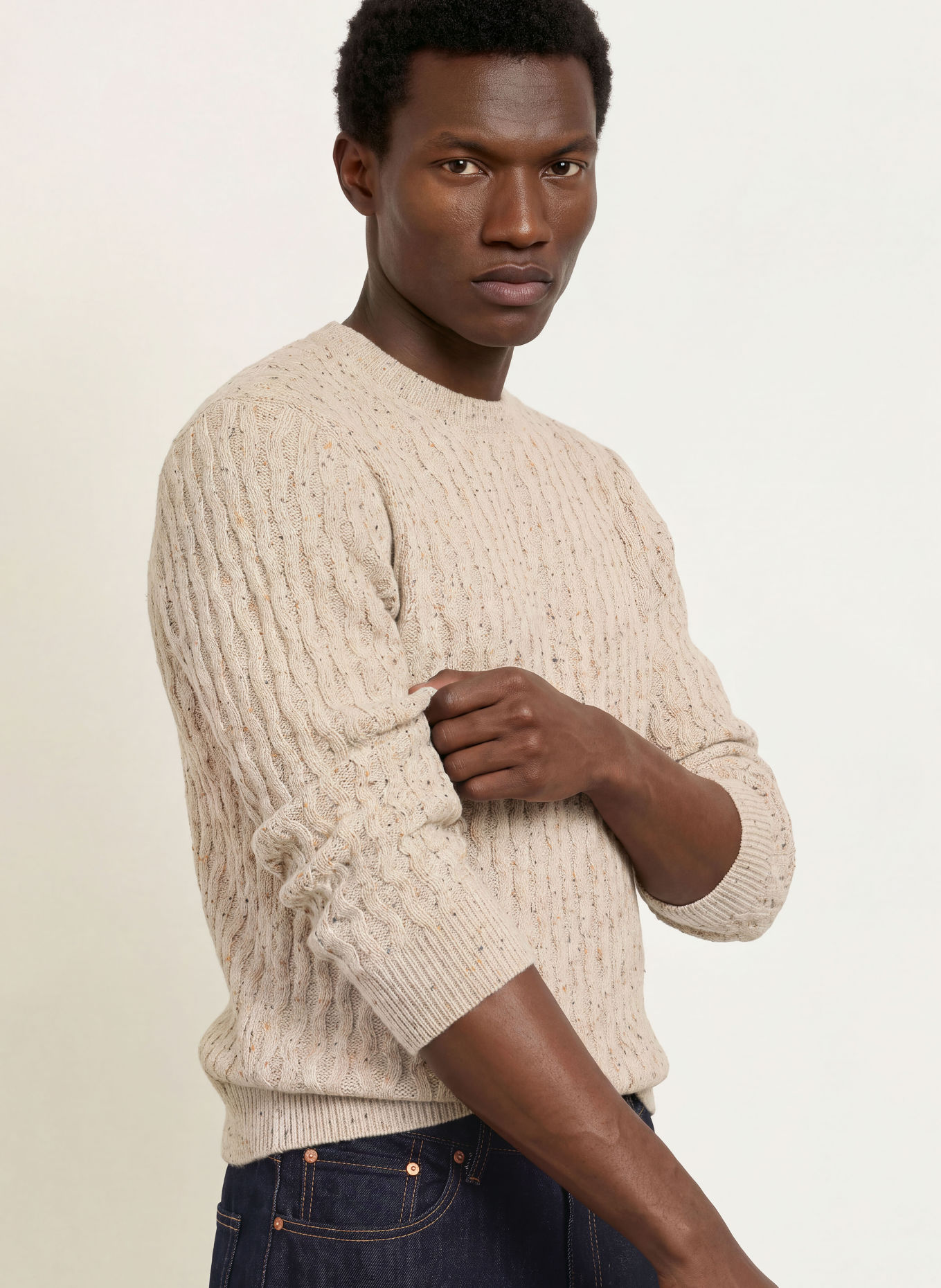 Levi's® PRESIDIO Sweater: BEIGE / DARK YELLOW / DARK BLUE