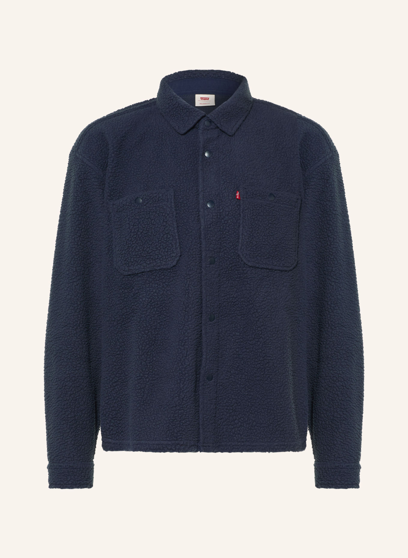 Levi's® Svrchní košile z plyšové kožešiny SHERPA SOFT WORKER: TMAVĚ MODRÁ