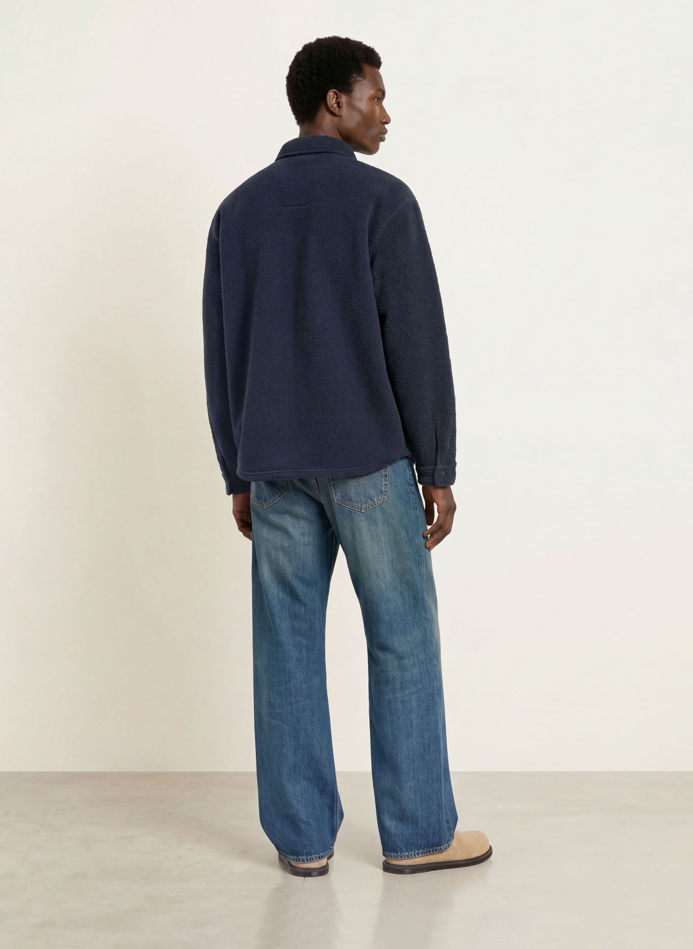 Levi's® Svrchní košile z plyšové kožešiny SHERPA SOFT WORKER: TMAVĚ MODRÁ