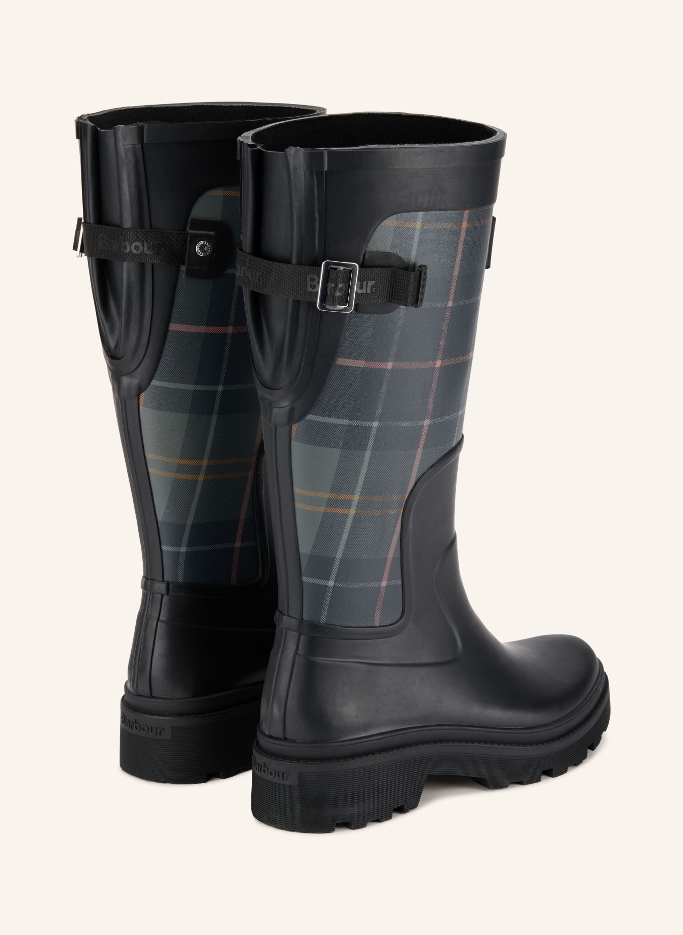 Barbour DENA rubber boots: BLACK / LIGHT RED / YELLOW