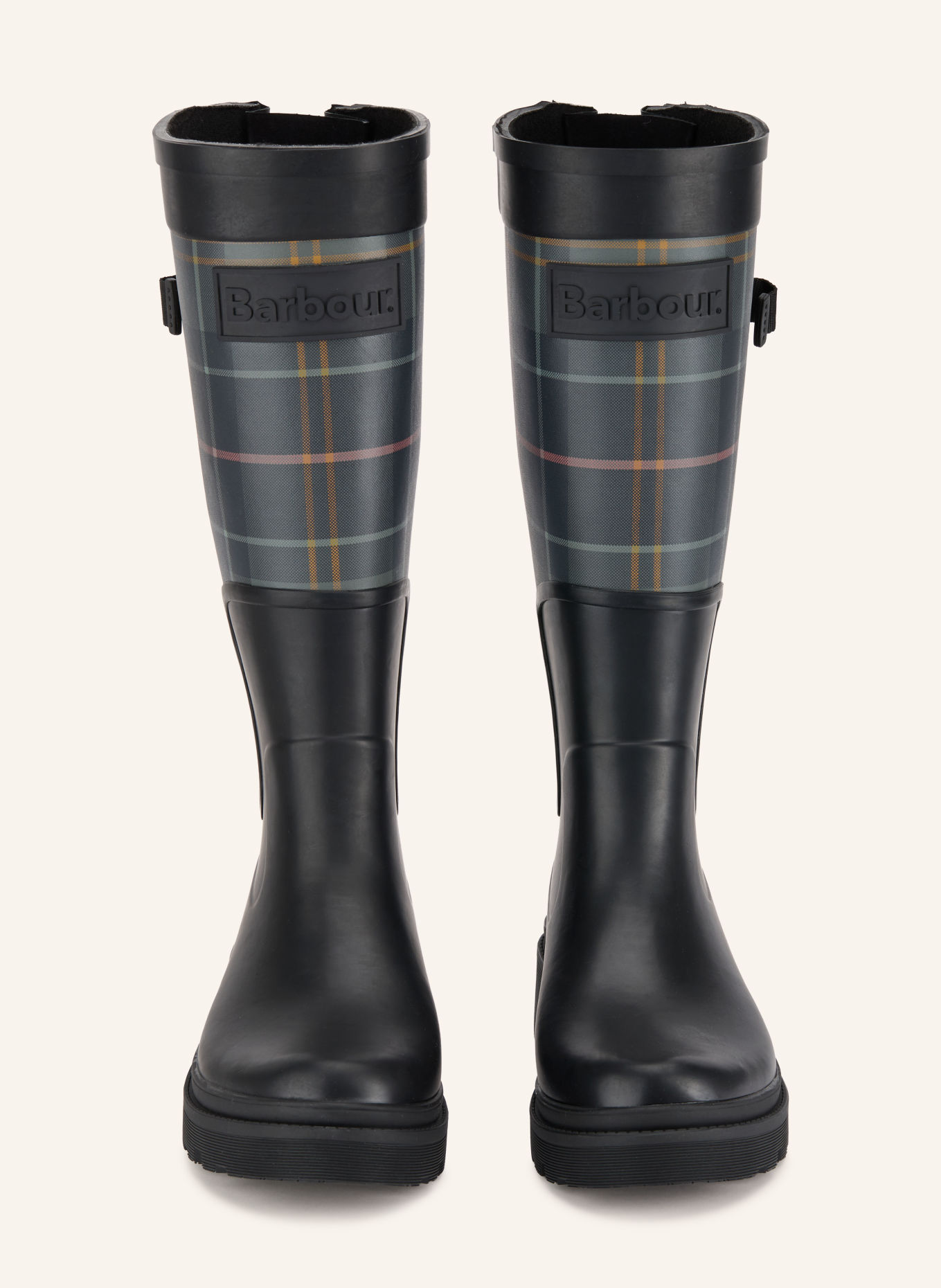 Barbour DENA rubber boots: BLACK / LIGHT RED / YELLOW