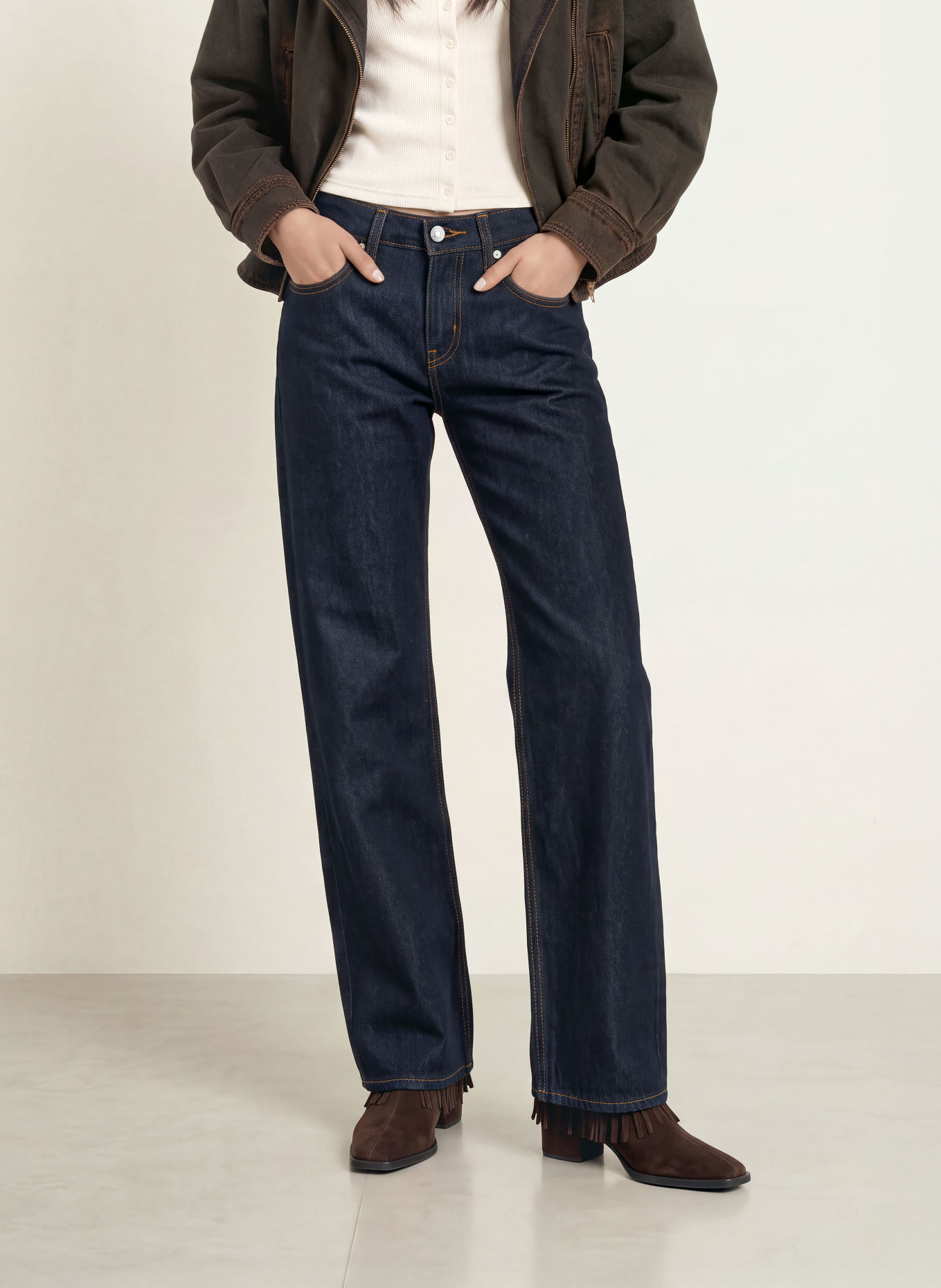 Levi's® Wide Leg Jans LOW LOOSE: 02 Dark Indigo - Flat Finish