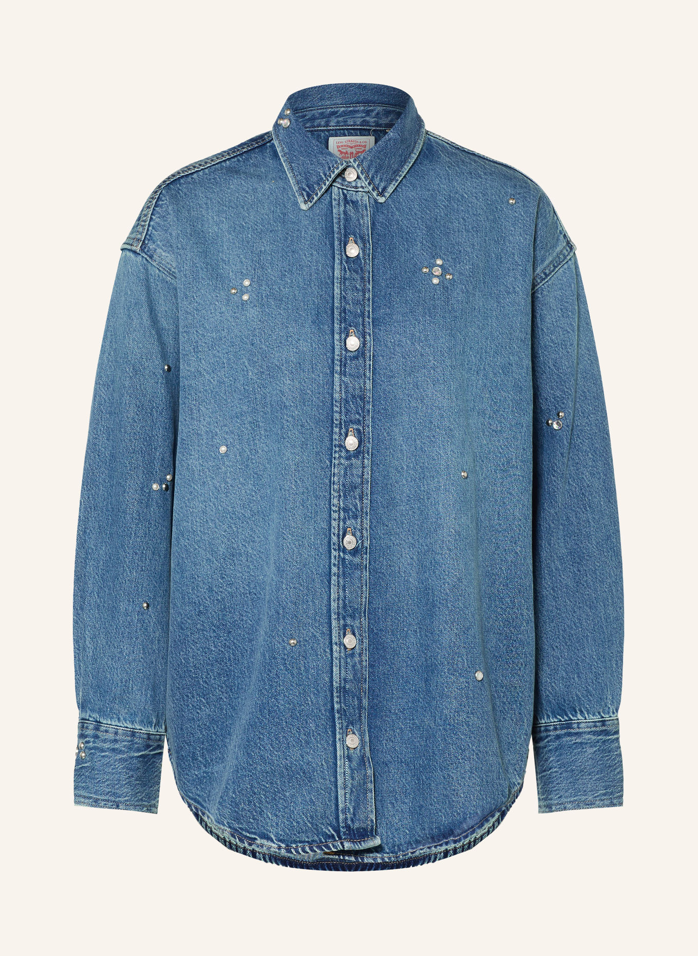 Levi's® Bluzka jeansowa JORDAN z nitami i kamyczkami ozdobnymi: NIEBIESKI