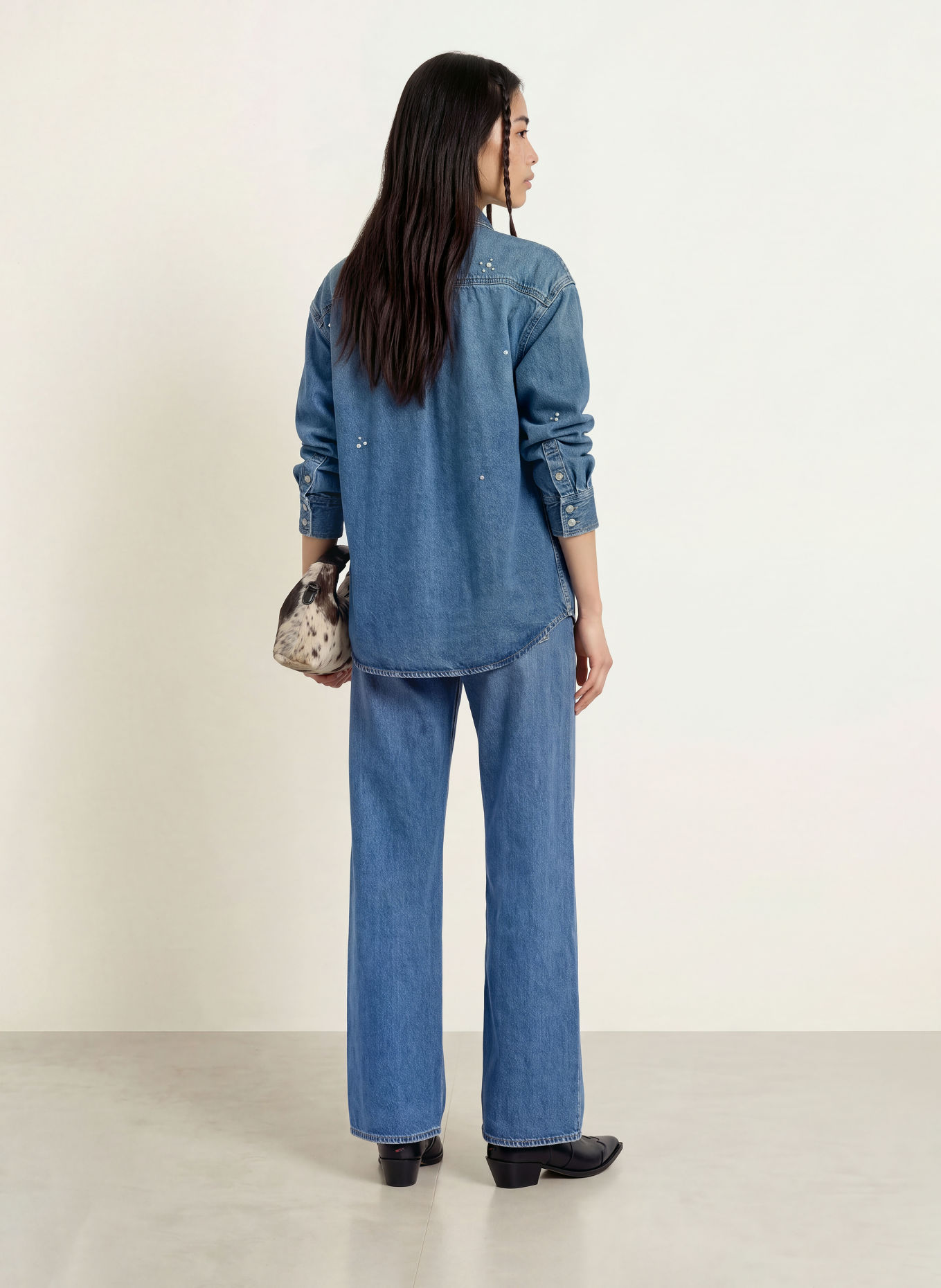 Levi's® Bluzka jeansowa JORDAN z nitami i kamyczkami ozdobnymi: NIEBIESKI