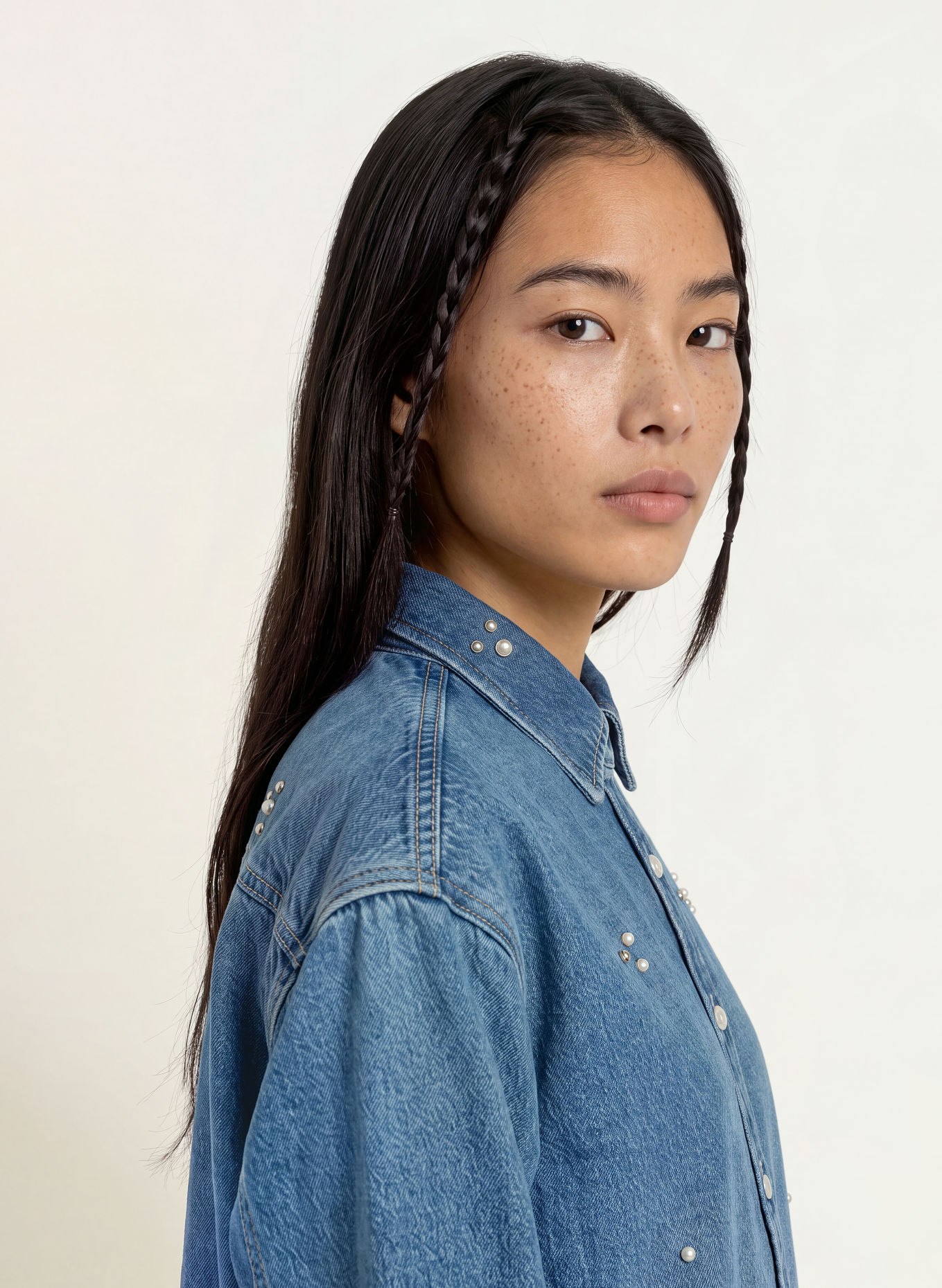 Levi's® Bluzka jeansowa JORDAN z nitami i kamyczkami ozdobnymi: NIEBIESKI