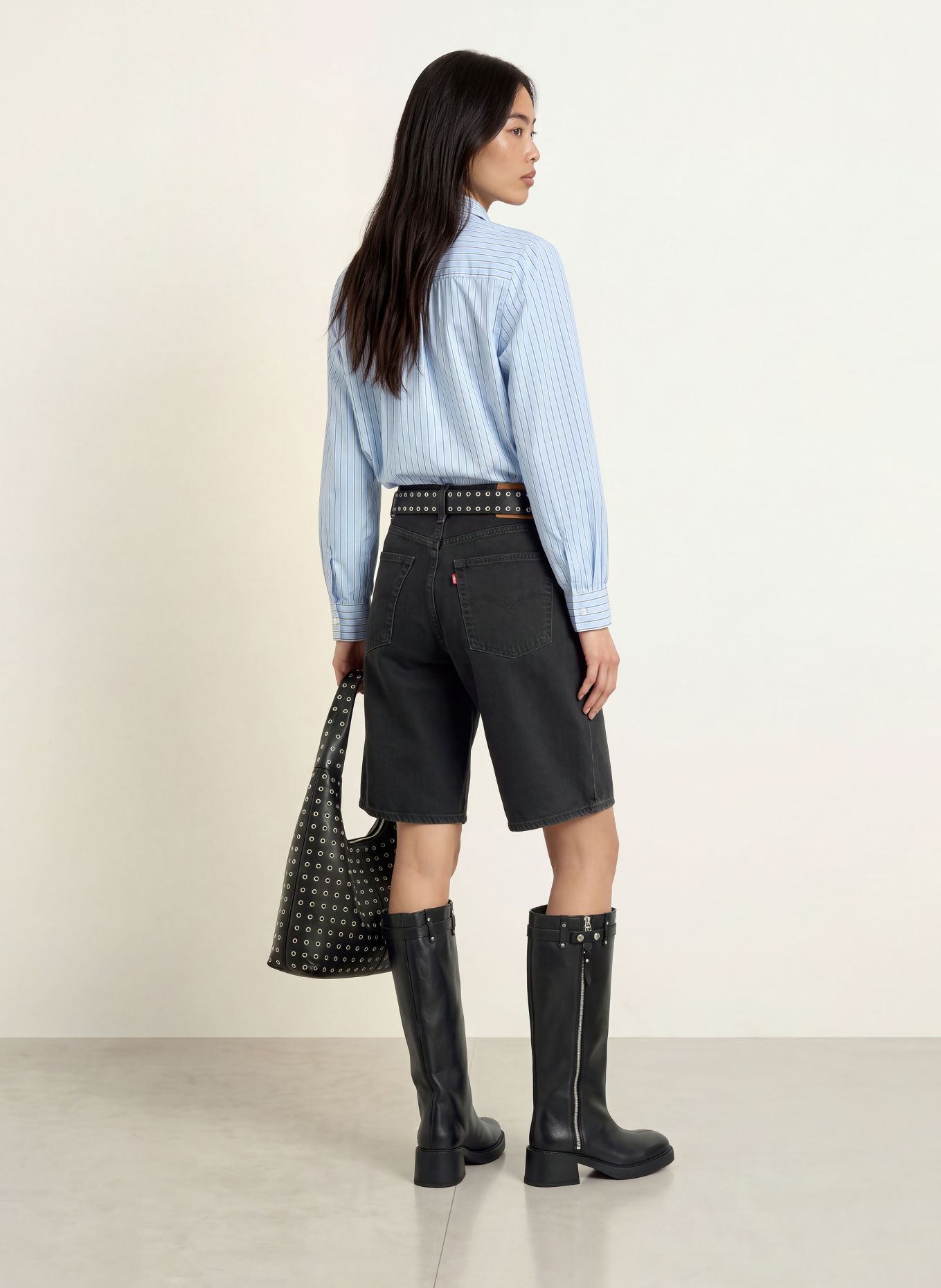 Levi's® Bluză cu fundă JUDICE: ALBASTRU DESCHIS / ALBASTRU ÎNCHIS / ALB
