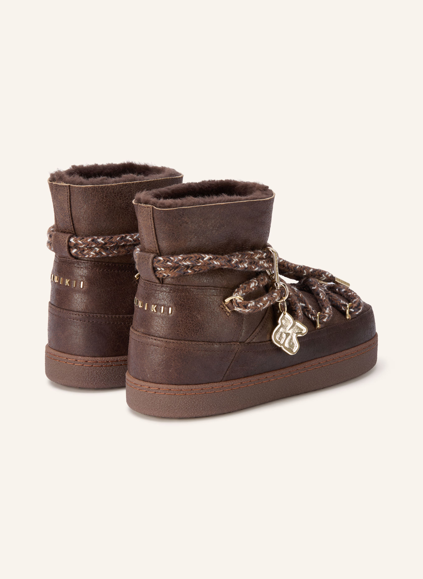 INUIKII VINTAGE Boots: DARK BROWN / GOLD