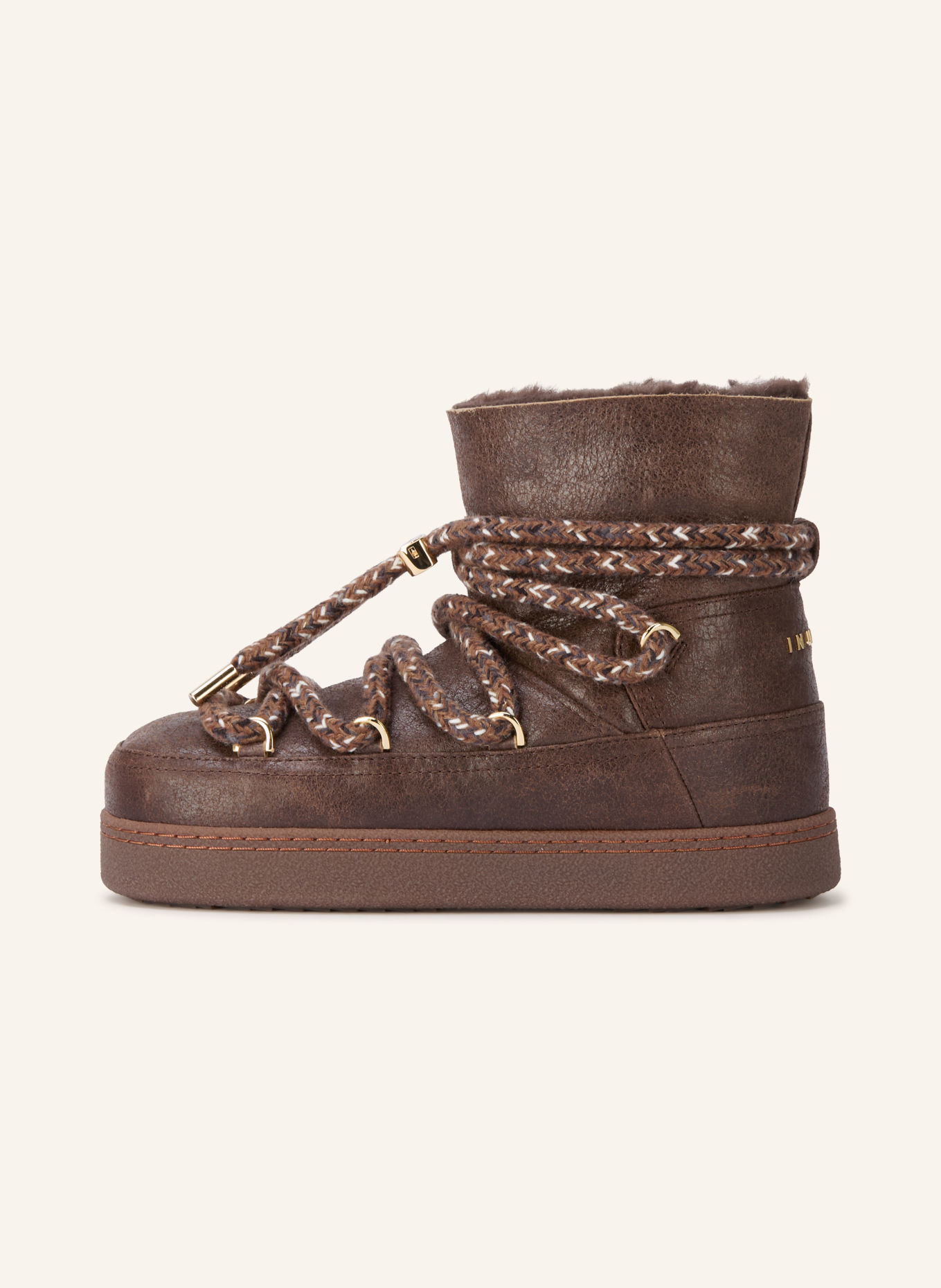 INUIKII VINTAGE Boots: DARK BROWN / GOLD