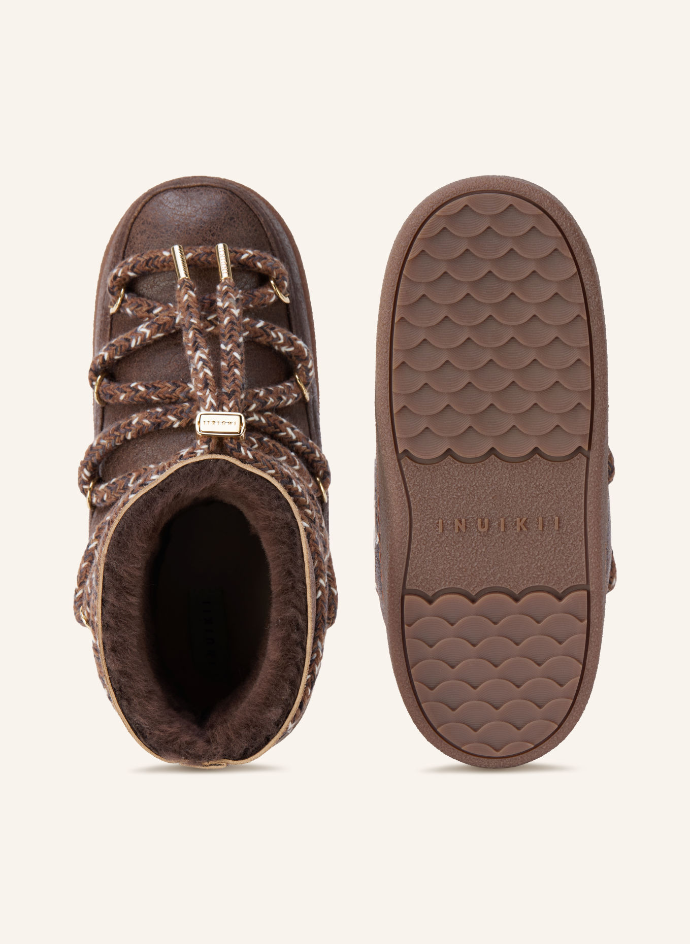 INUIKII VINTAGE Boots: DARK BROWN / GOLD