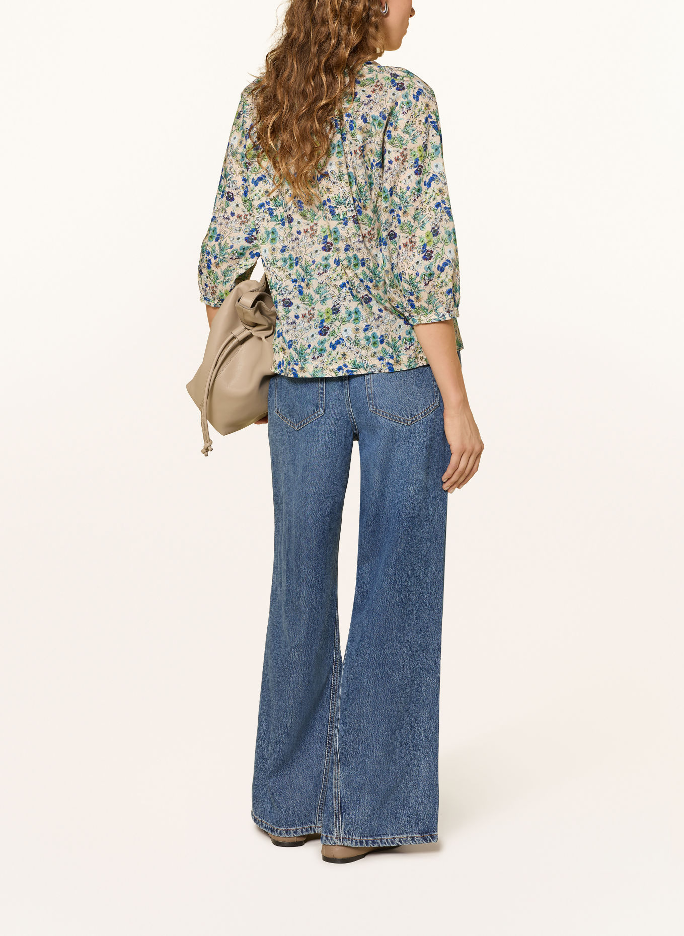Marc O'Polo Blouse met 3/4-mouwen: BEIGE / LICHTGROEN / BLAUW