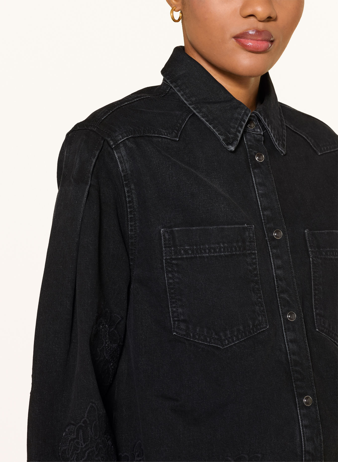 GANNI Jeans-Overjacket: 055 BLACK WASHED