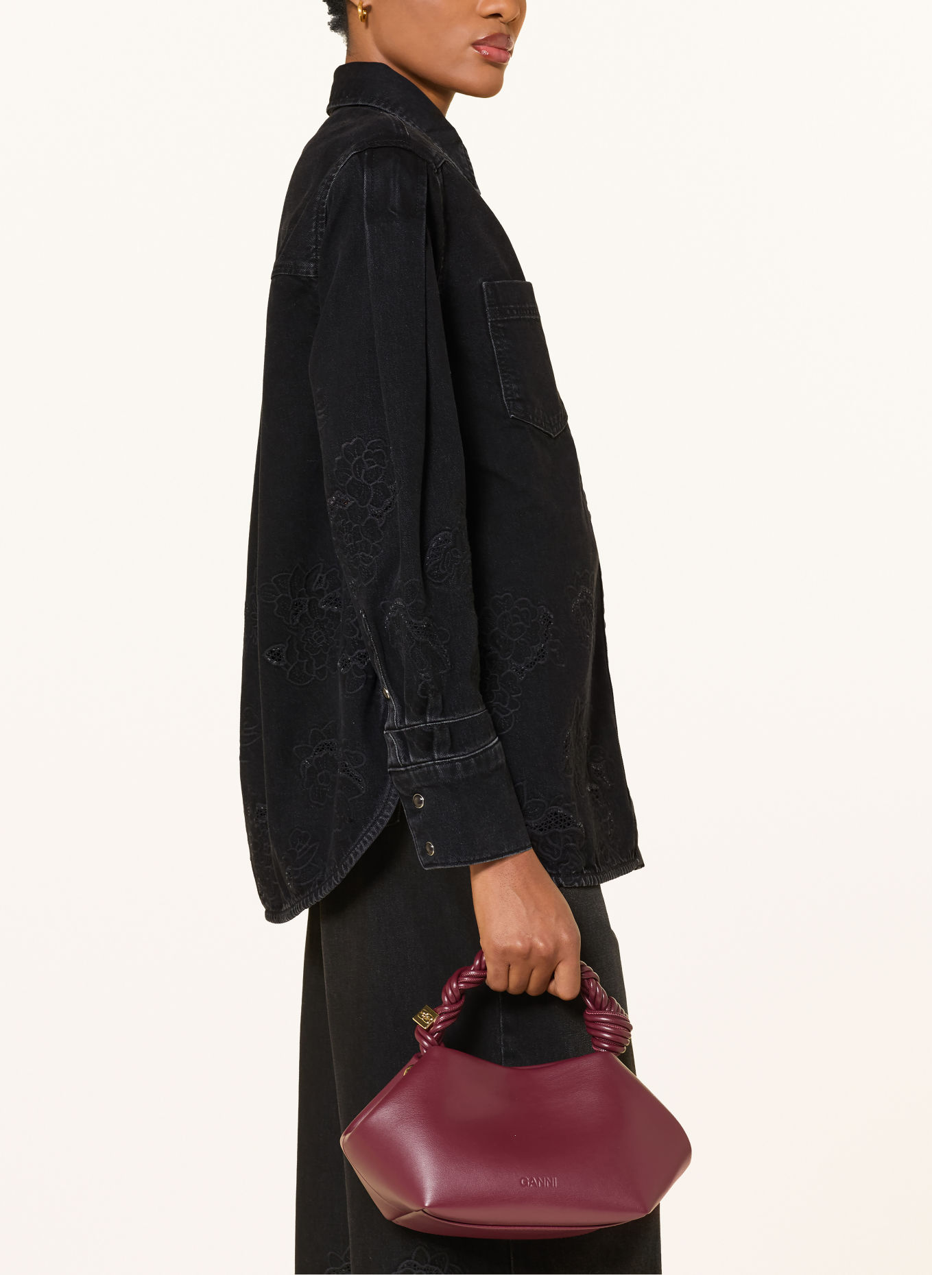 GANNI Jeans-Overjacket: 055 BLACK WASHED