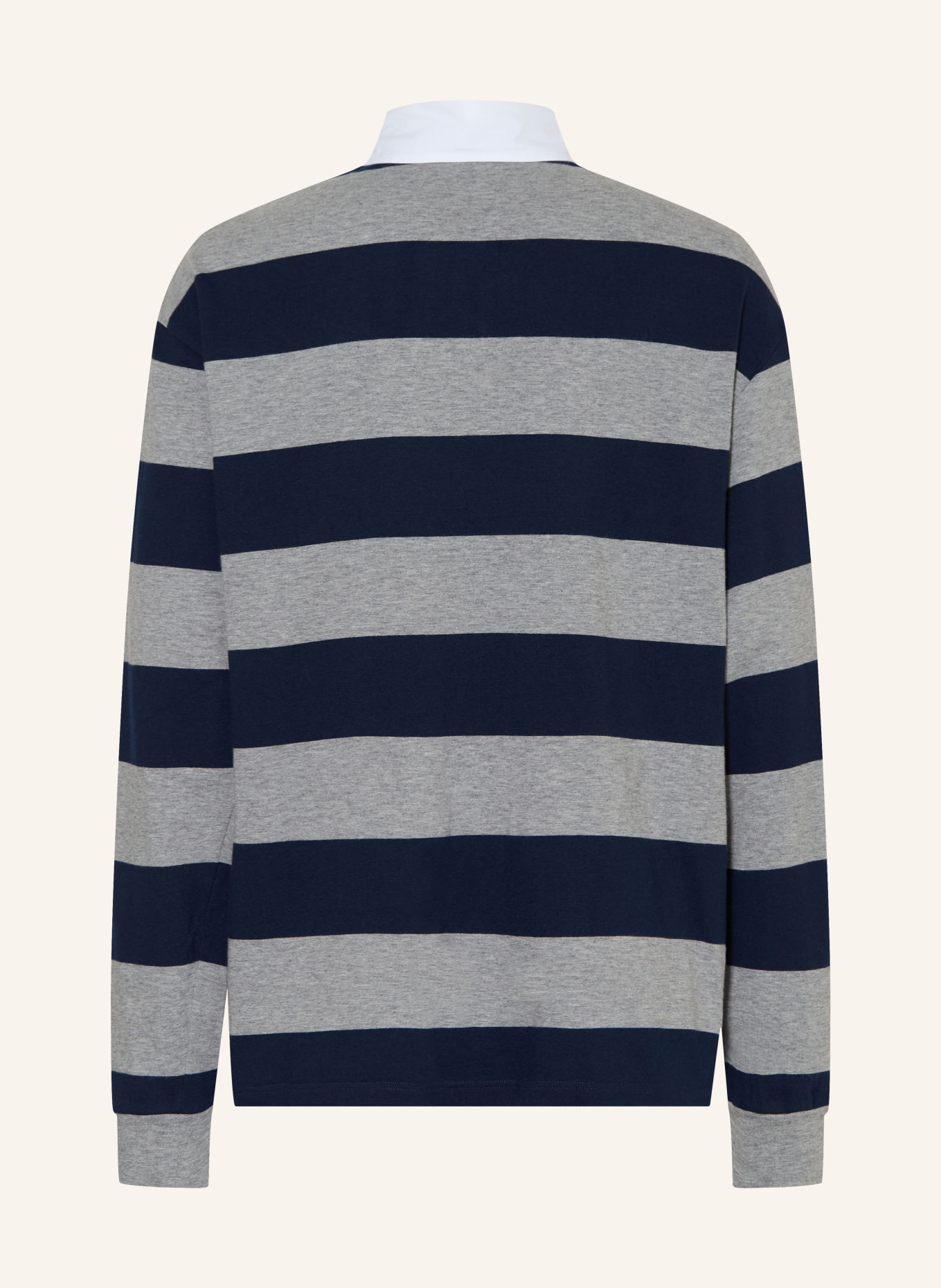 DOLCE & GABBANA Jersey-Poloshirt: DUNKELBLAU / GRAU / WEISS