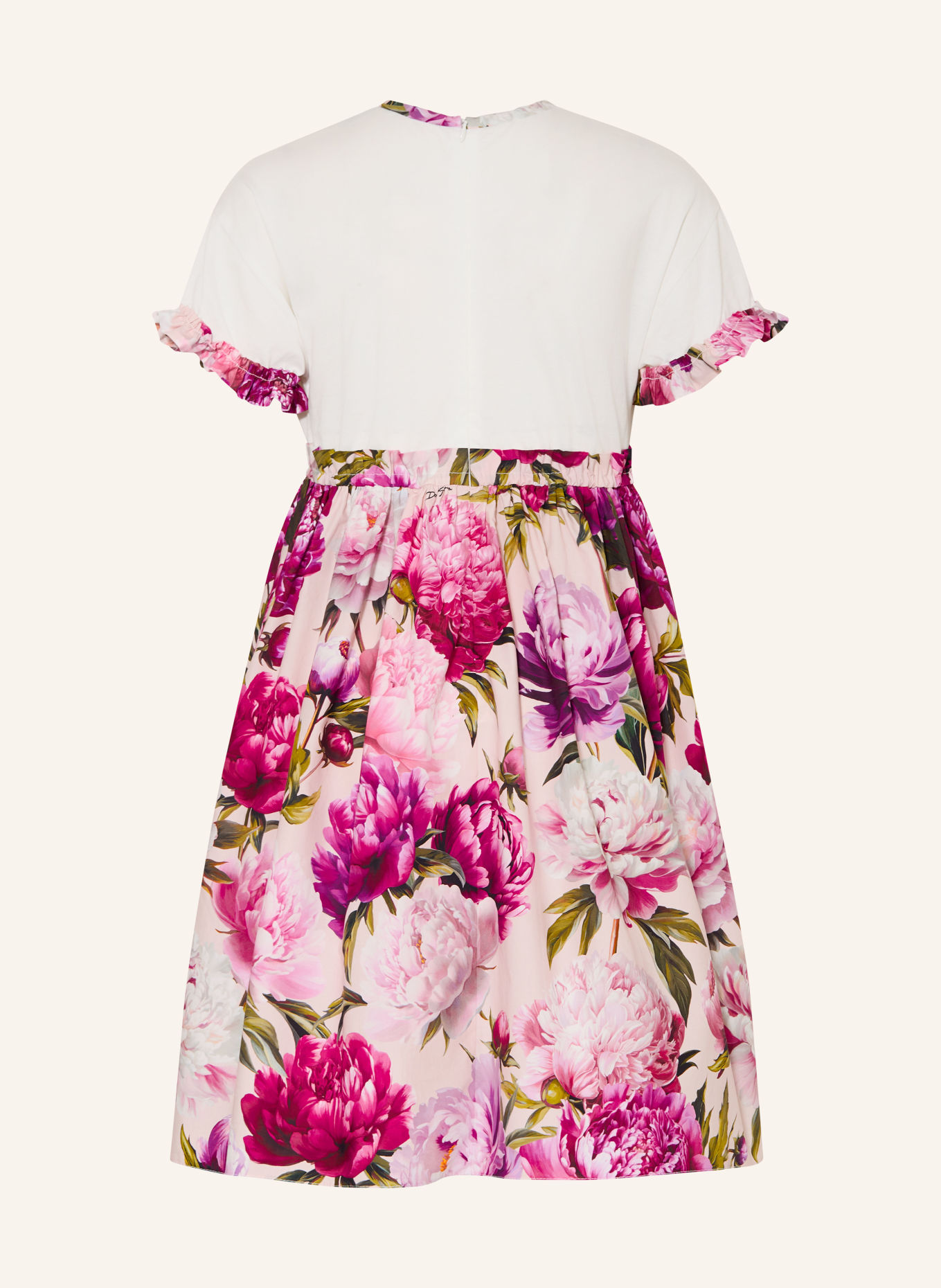DOLCE & GABBANA Dress made from a mix of fabrics: WHITE / PINK / PURPLE