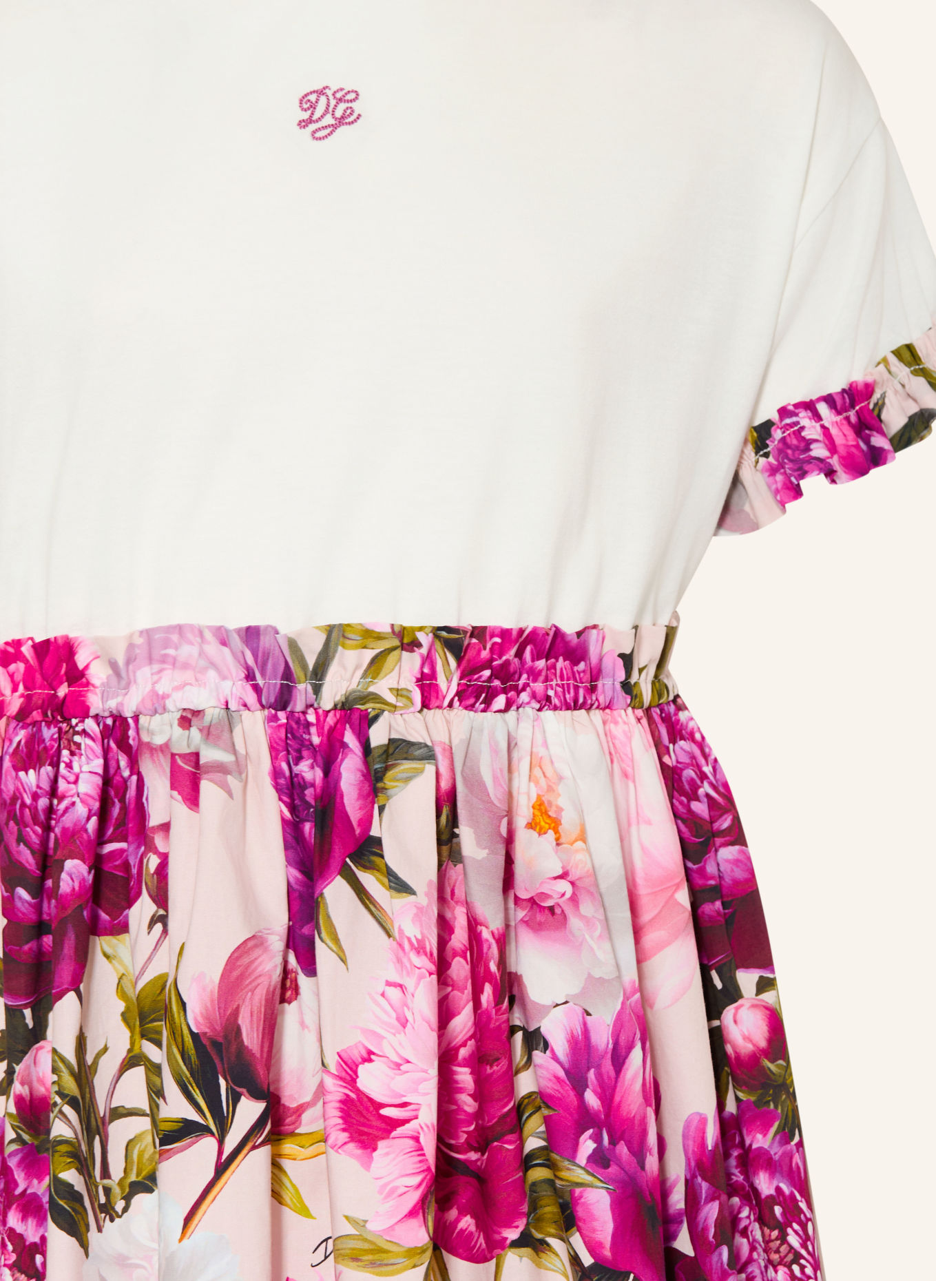 DOLCE & GABBANA Dress made from a mix of fabrics: WHITE / PINK / PURPLE