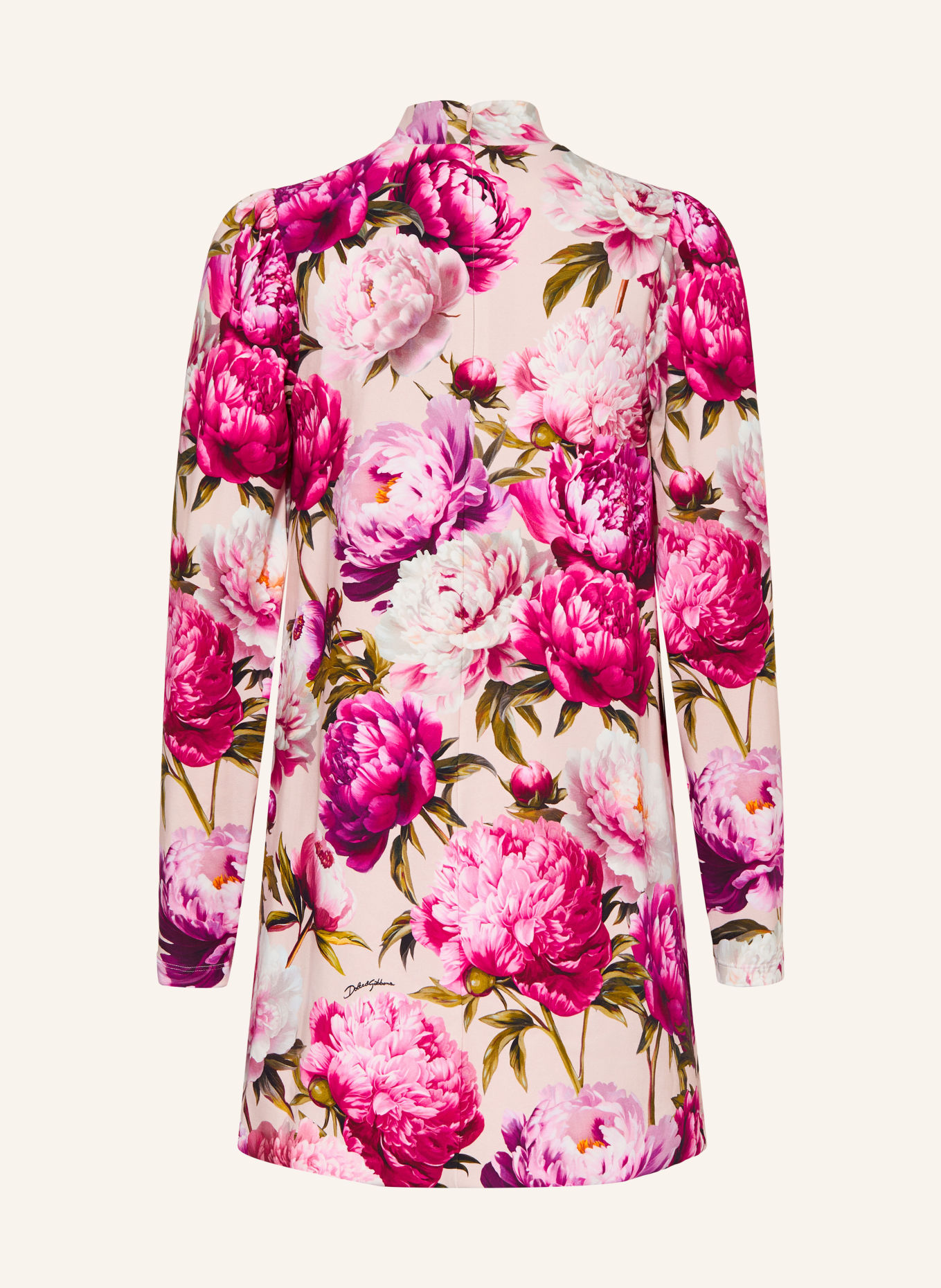 DOLCE & GABBANA Kleid: BEIGE / FUCHSIA / PINK