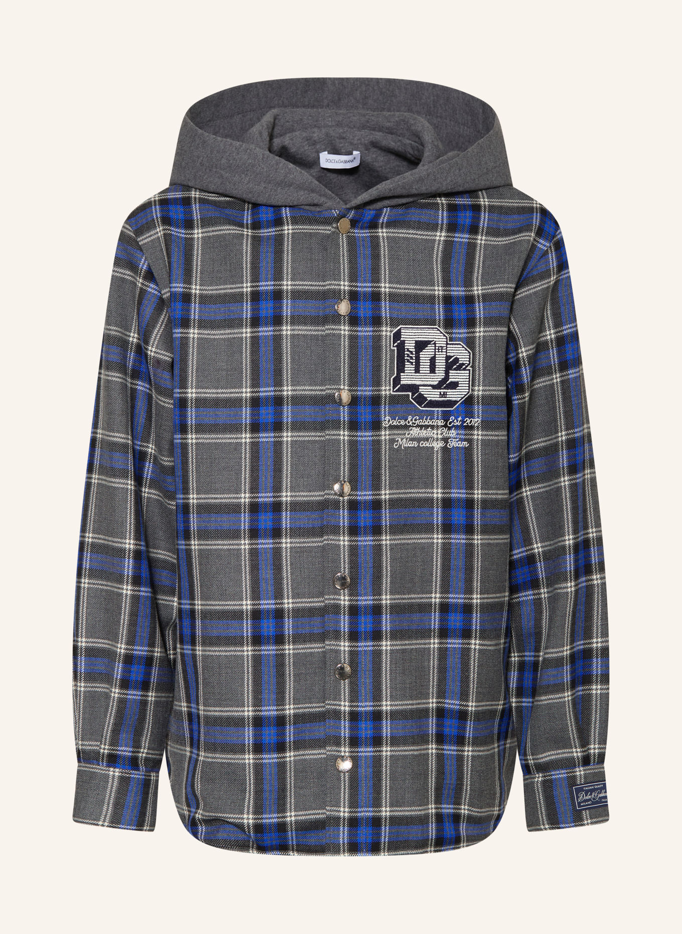 DOLCE & GABBANA Veste Ove: GRIS / BLEU / BLANC