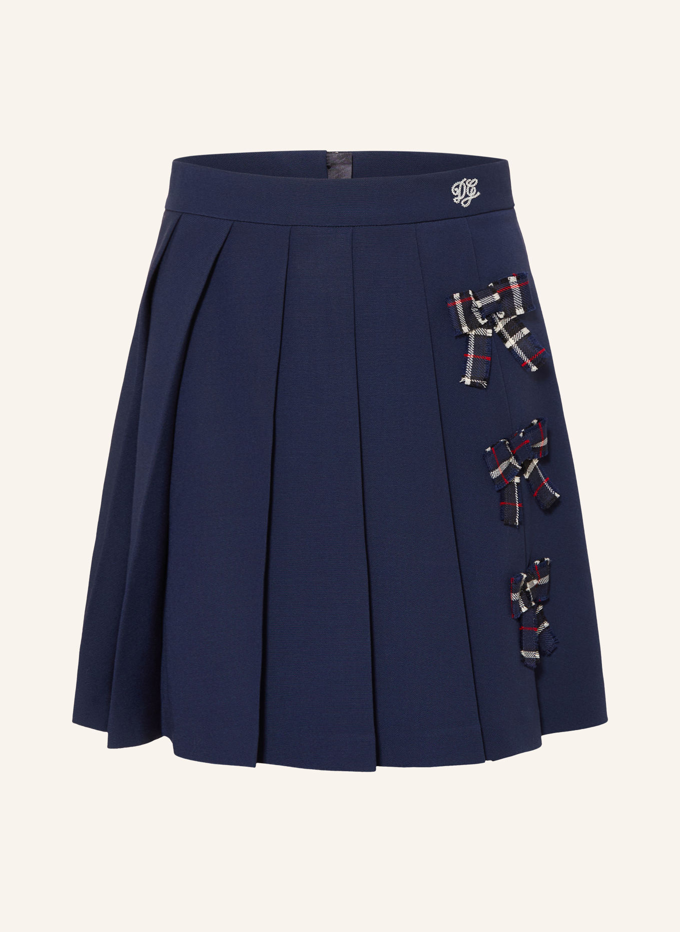 DOLCE & GABBANA Faltenrock: DUNKELBLAU / ROT / WEISS