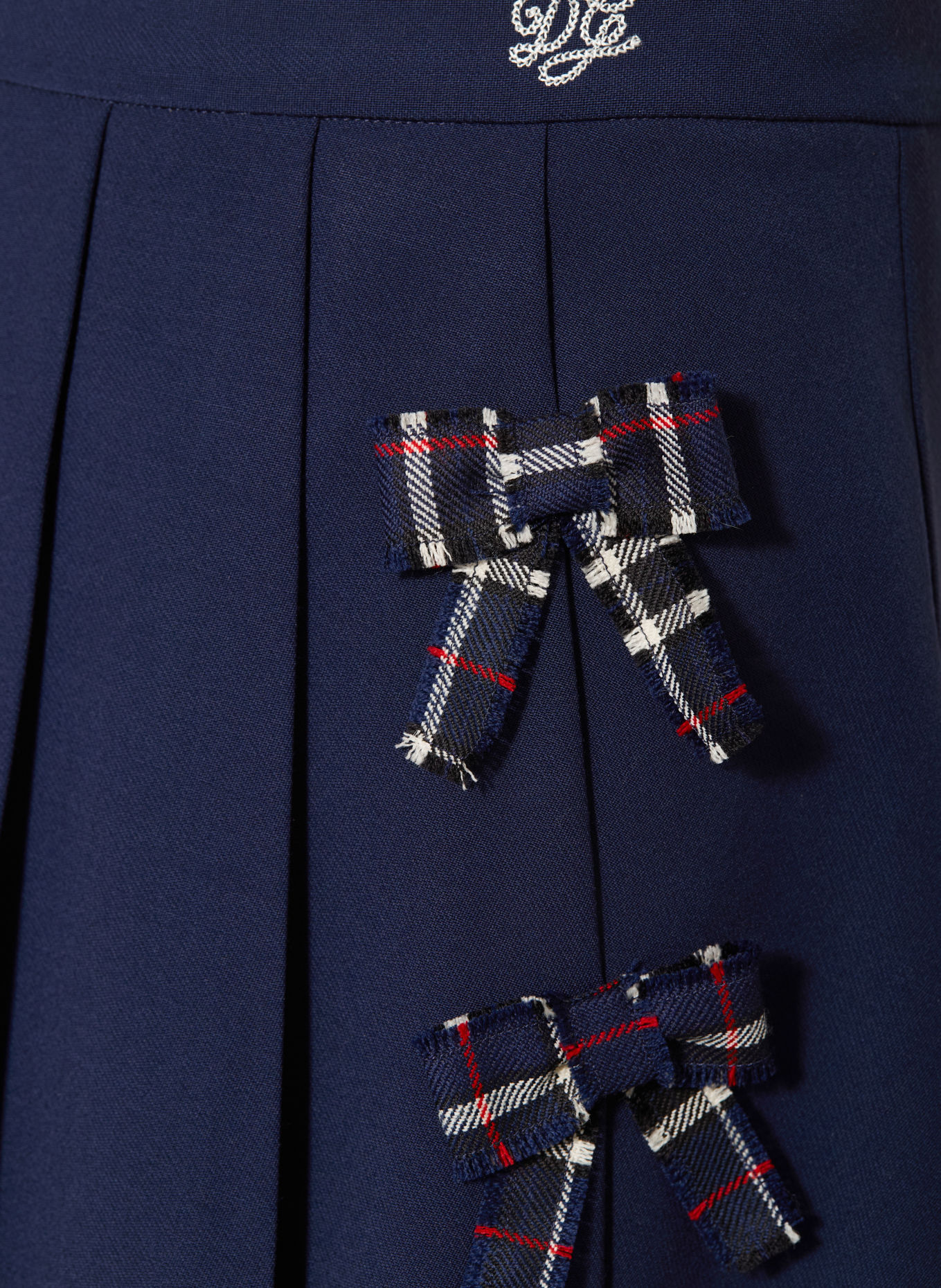 DOLCE & GABBANA Faltenrock: DUNKELBLAU / ROT / WEISS