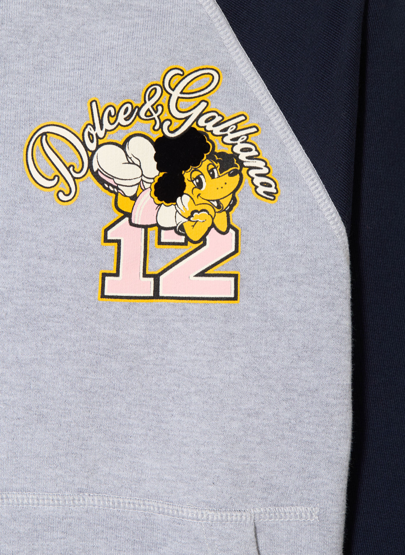 DOLCE & GABBANA Sweatvest: DONKERBLAUW / LICHTGRIJS / GEEL