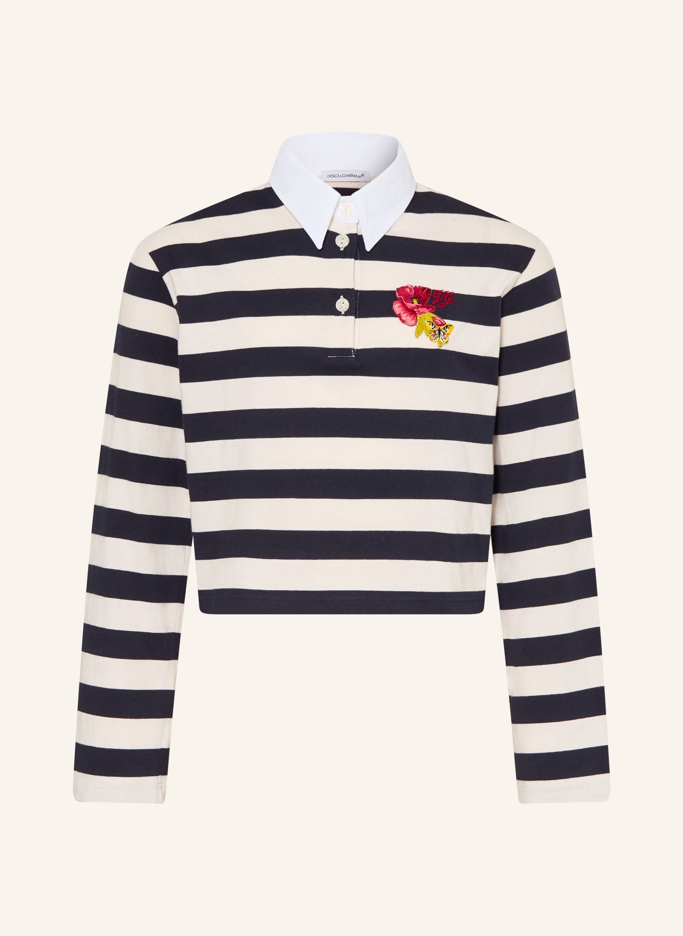 DOLCE & GABBANA Jersey polo shirt: DARK BLUE / WHITE