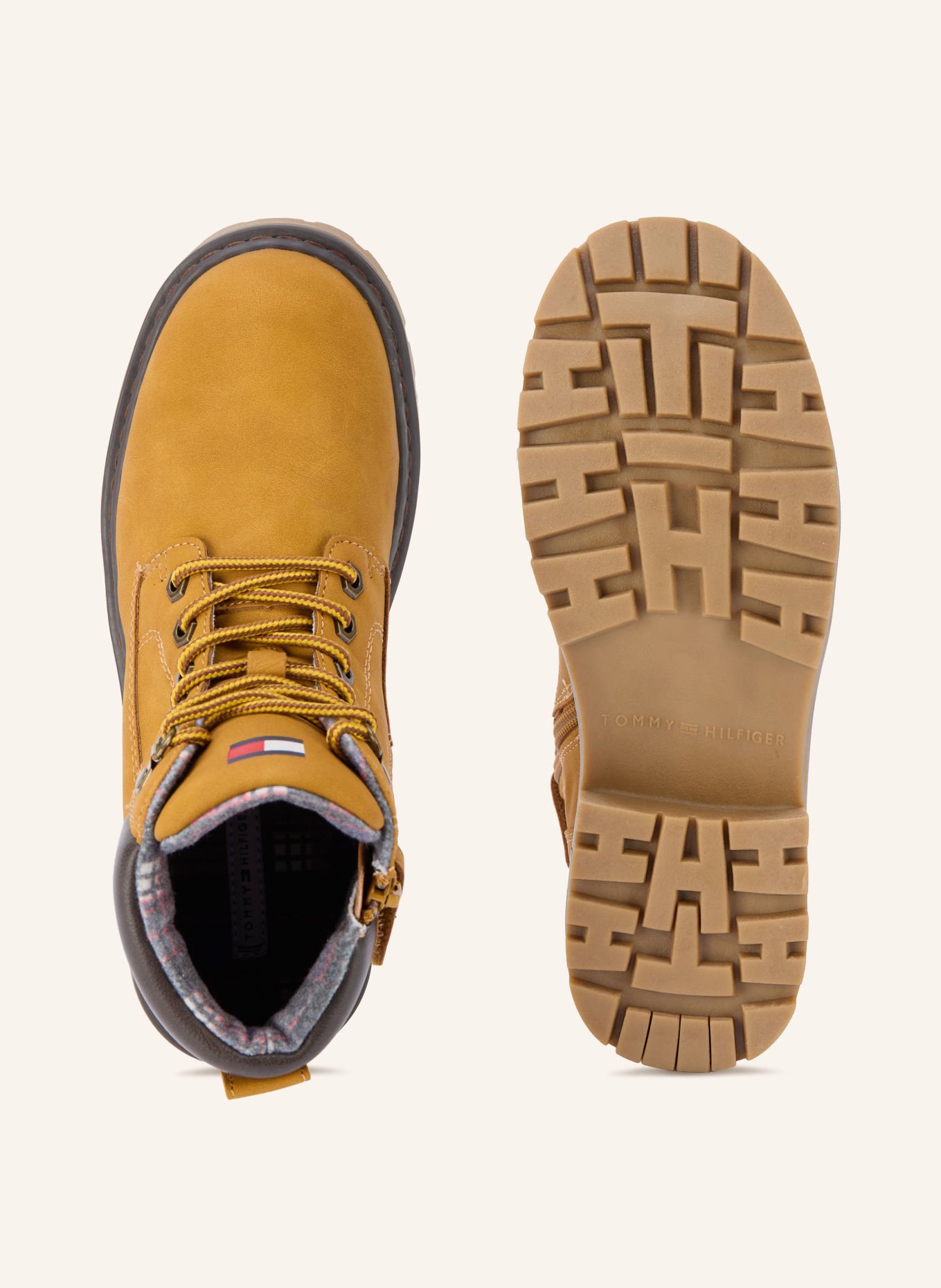 TOMMY HILFIGER Veterboots: COGNAC / MARRON FONCÉ