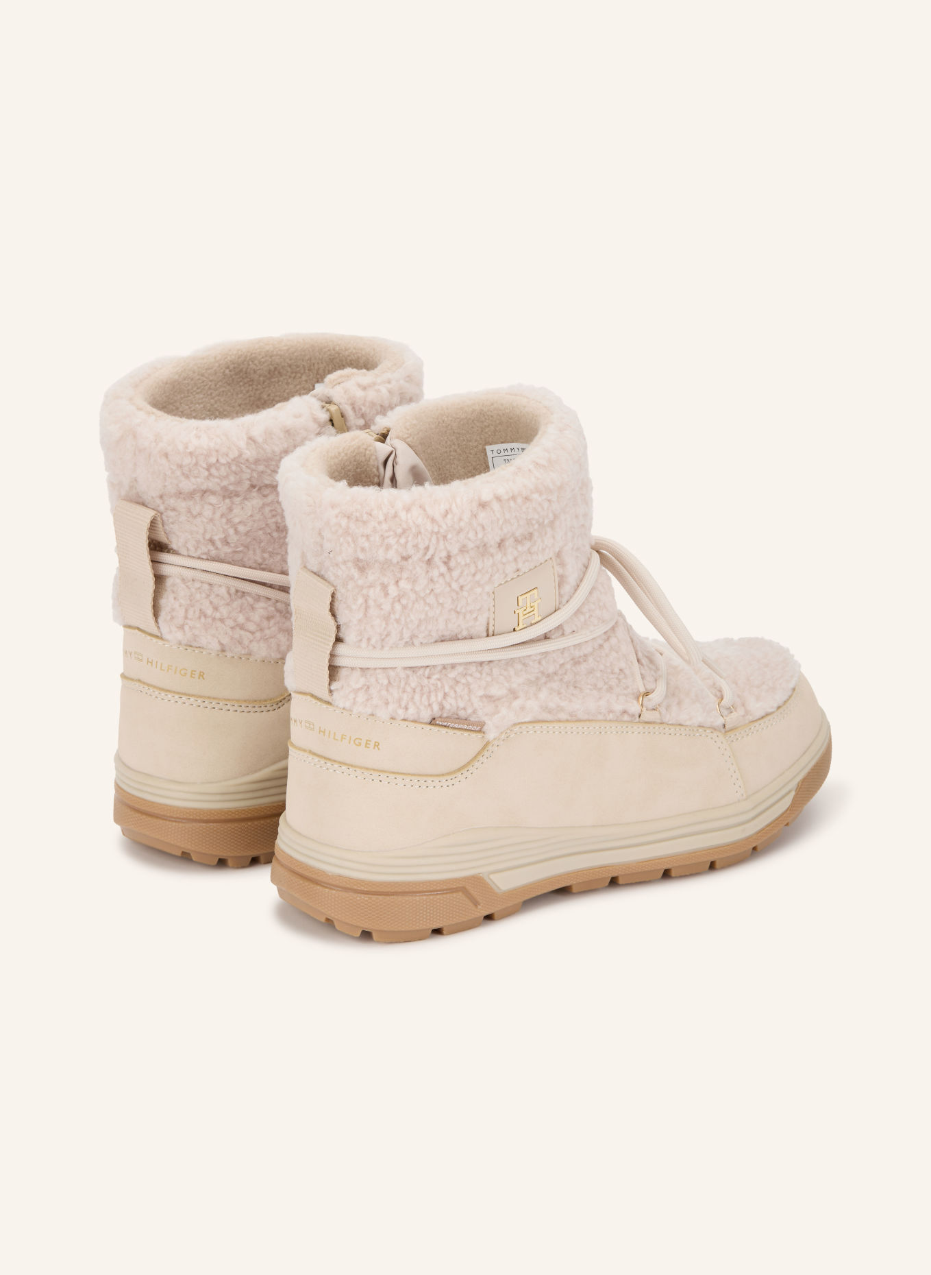 TOMMY HILFIGER Støvler med teddypels: BEIGE