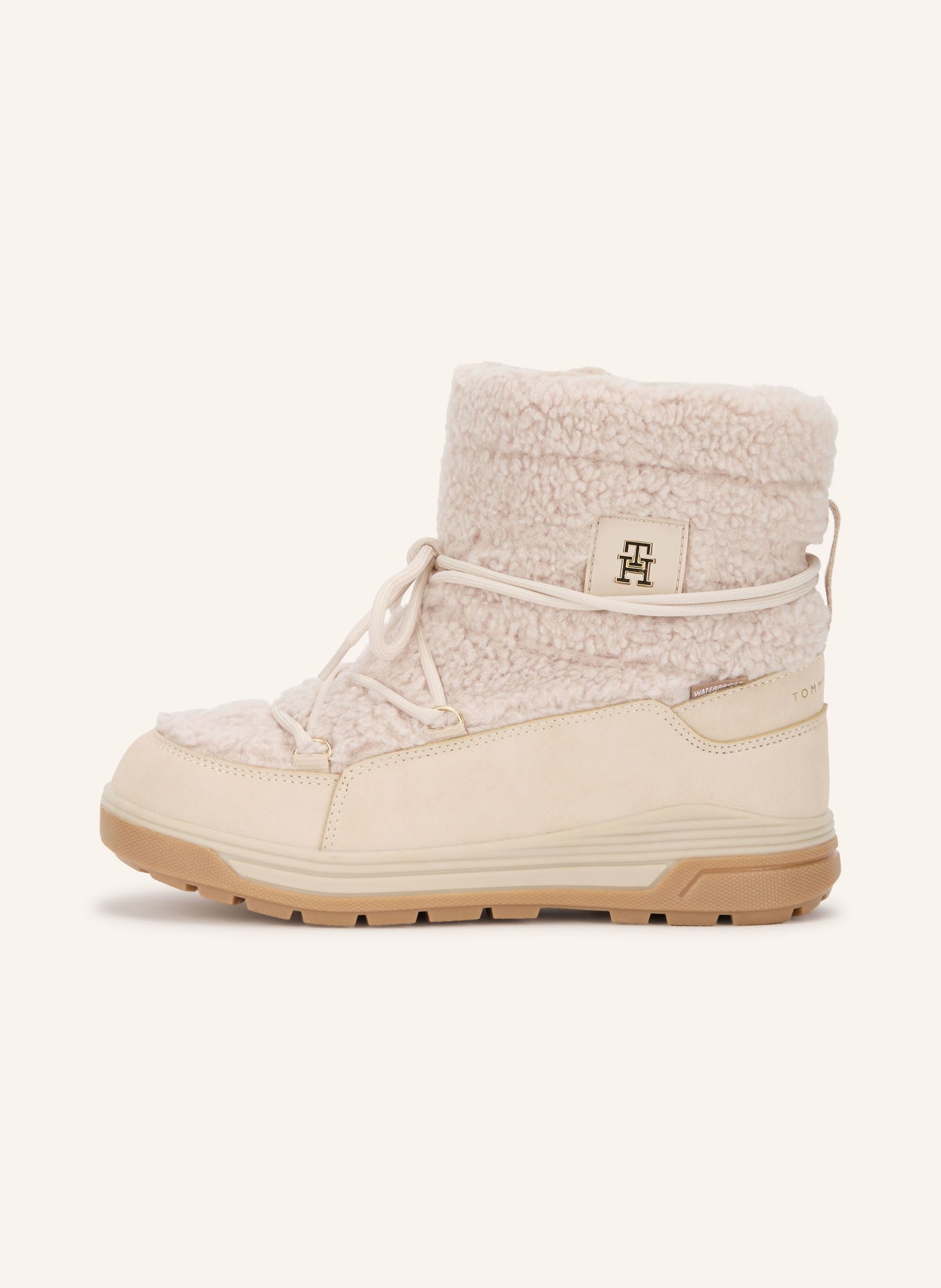TOMMY HILFIGER Støvler med teddypels: BEIGE