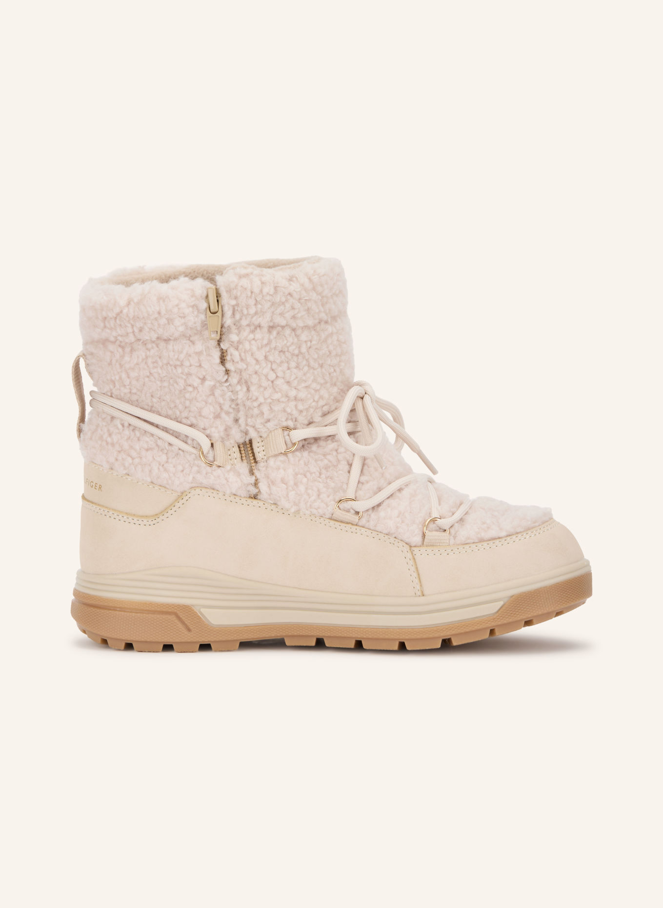 TOMMY HILFIGER Støvler med teddypels: BEIGE