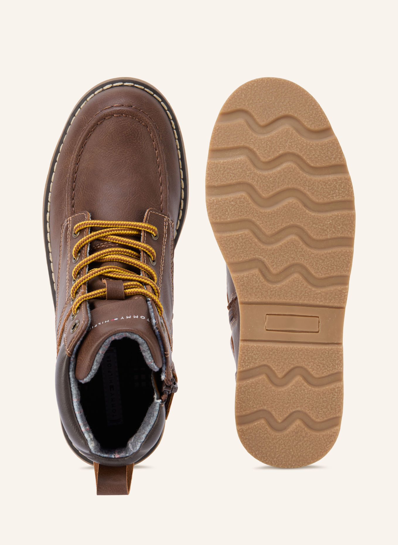TOMMY HILFIGER Veterboots: BRUIN / MARRON FONCÉ