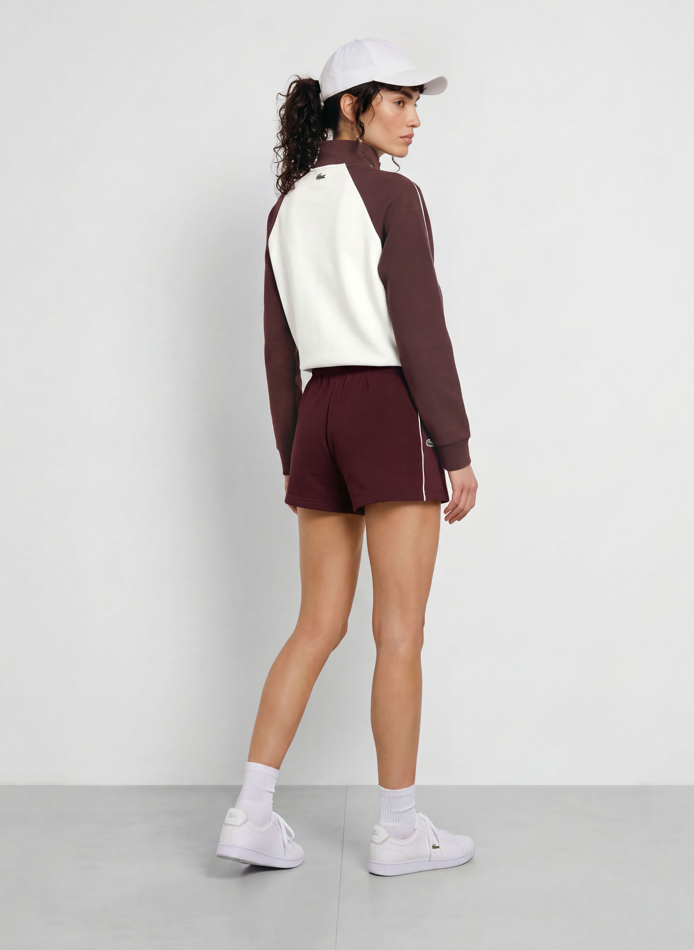 LACOSTE Short de tennis TENNIS HERITAGE: ROUGE FONCÉ / BLANC