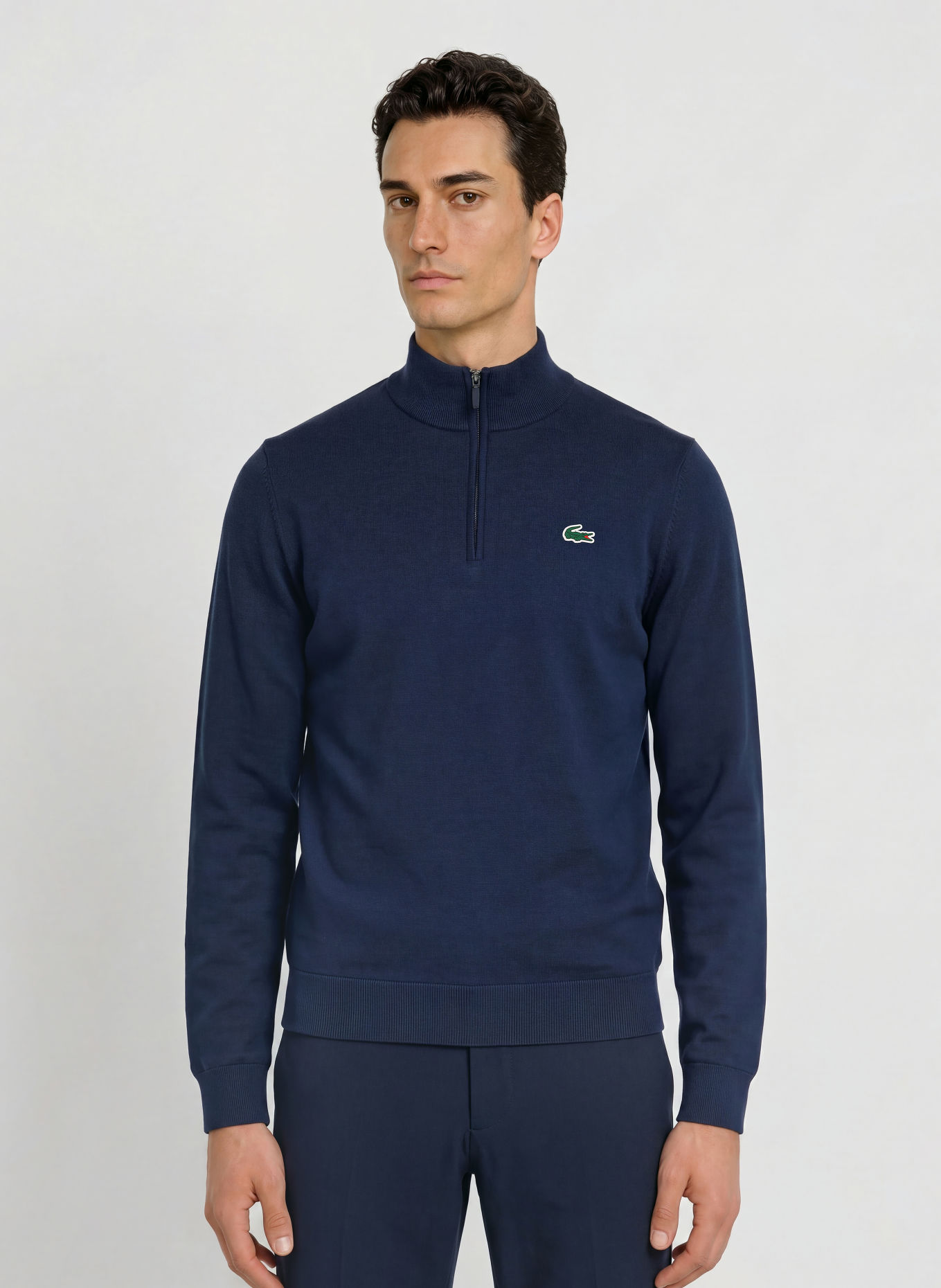 LACOSTE Functional half-zip sweater: DARK BLUE