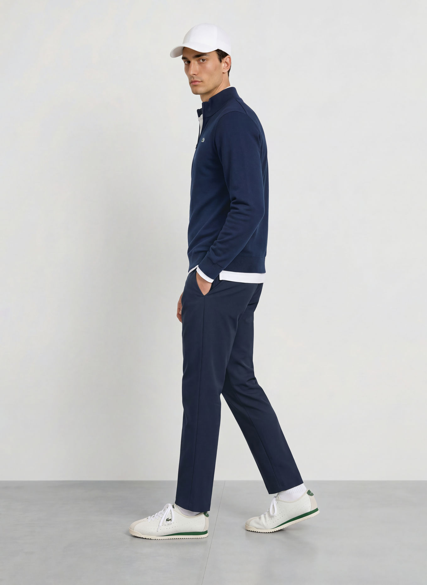 LACOSTE Functional half-zip sweater: DARK BLUE