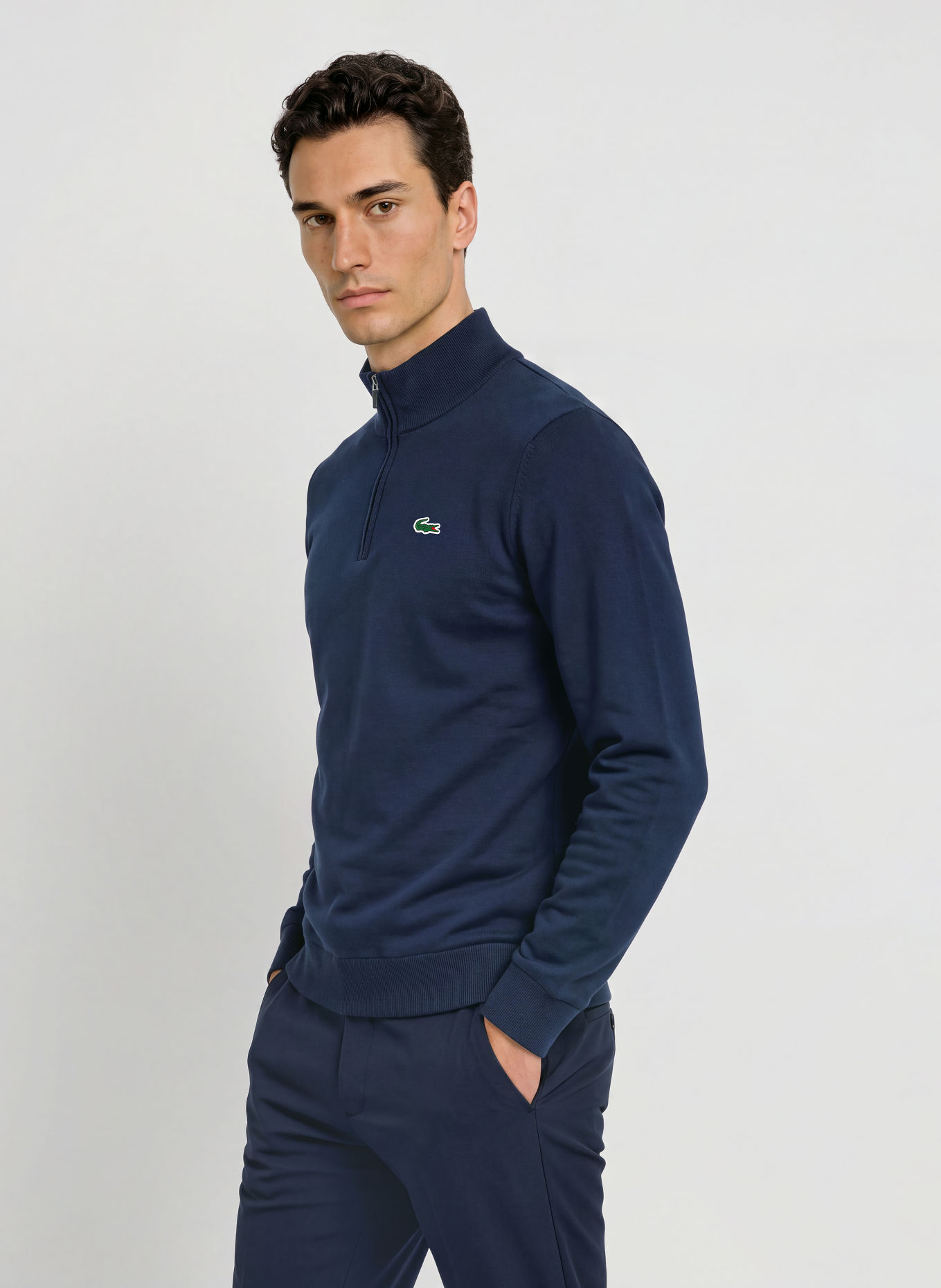 LACOSTE Functional half-zip sweater: DARK BLUE
