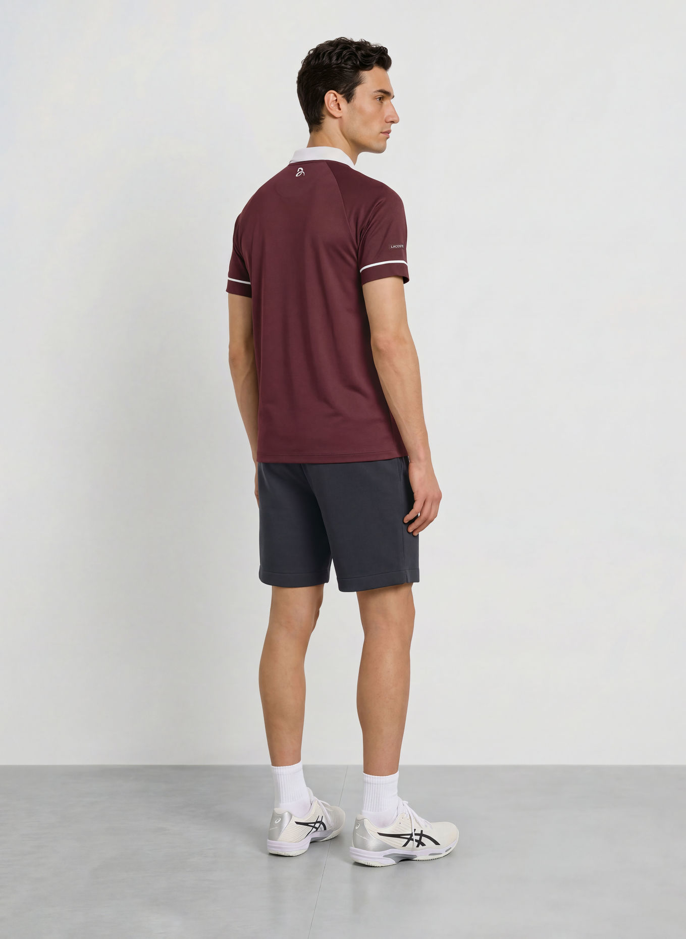 LACOSTE Funktions-Poloshirt Slim Fit: DUNKELROT / WEISS