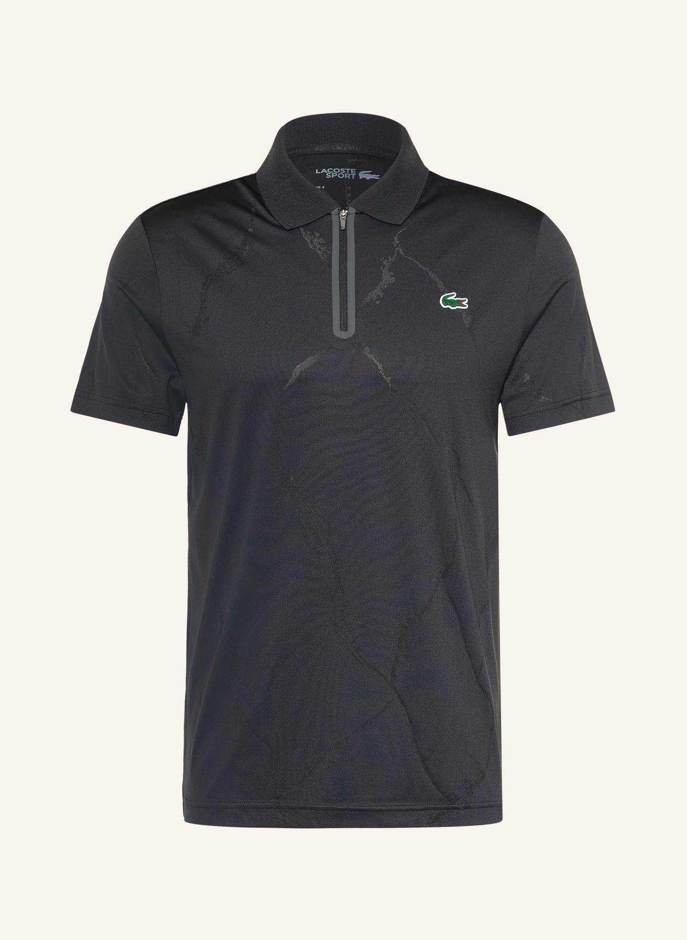 LACOSTE Funktions-Poloshirt Slim Fit: SCHWARZ