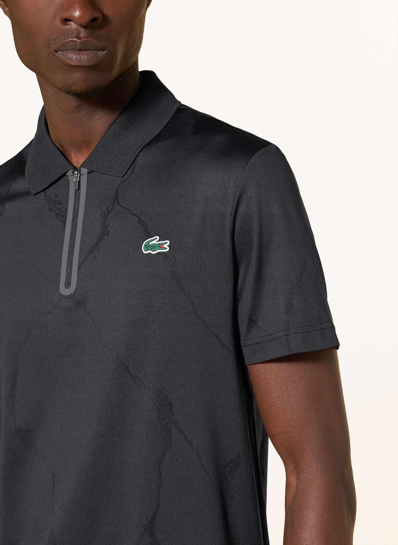 LACOSTE Funktions-Poloshirt Slim Fit: SCHWARZ